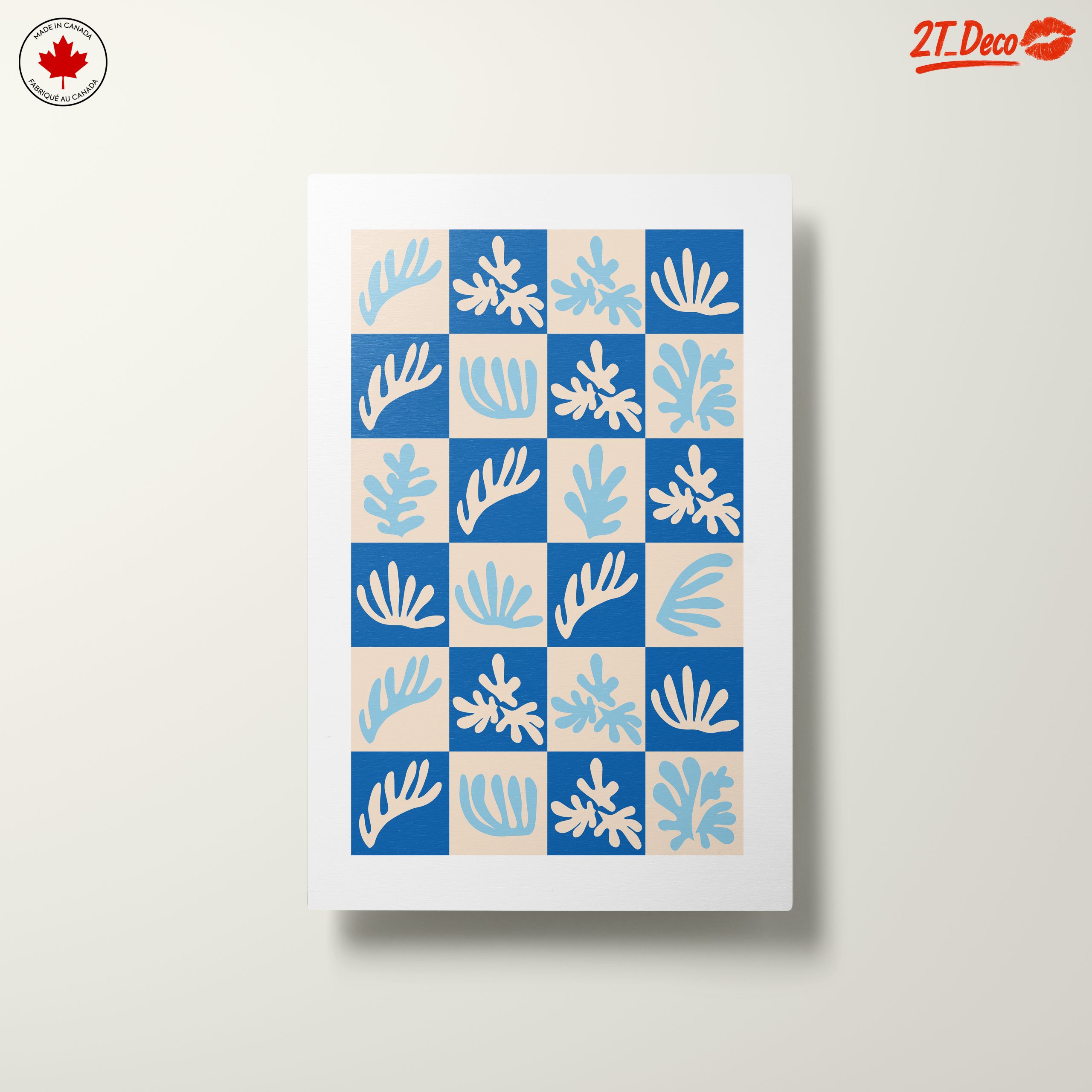 Abstract Botanical Shapes on Blue Background - Image 10