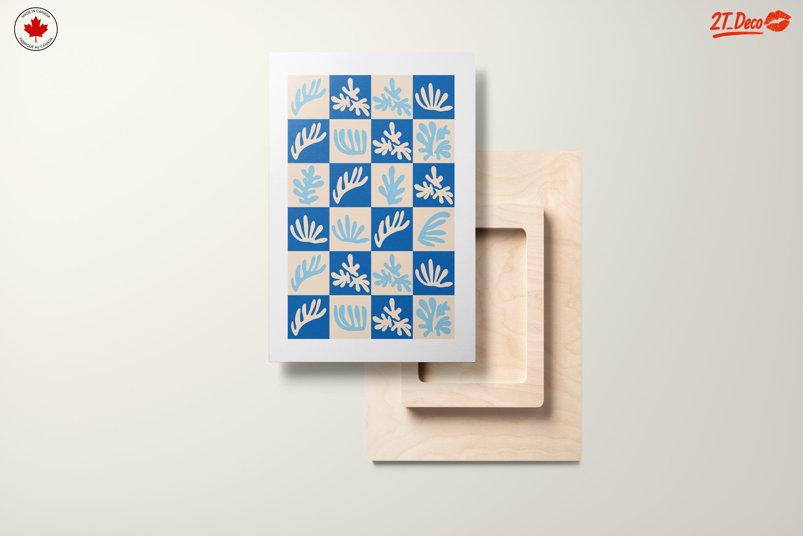 Abstract Botanical Shapes on Blue Background - Image 11