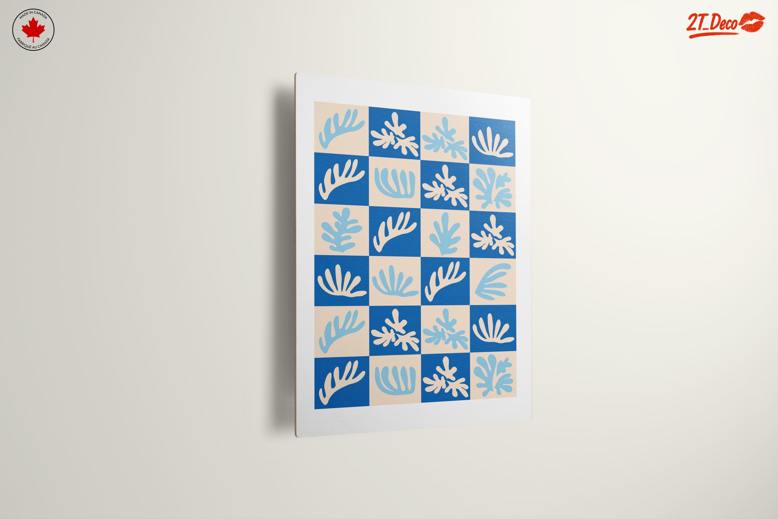 Abstract Botanical Shapes on Blue Background - Image 13