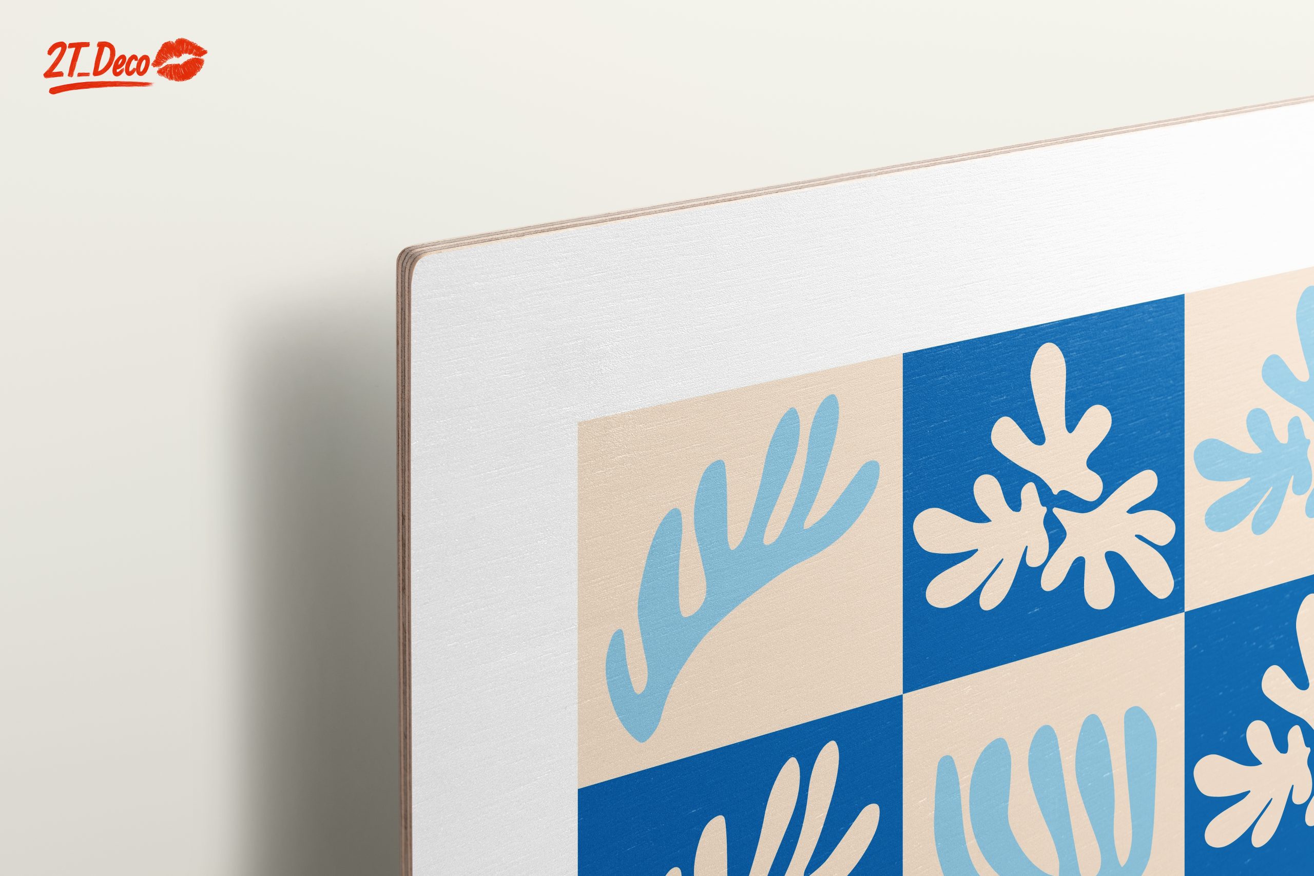 Abstract Botanical Shapes on Blue Background - Image 15