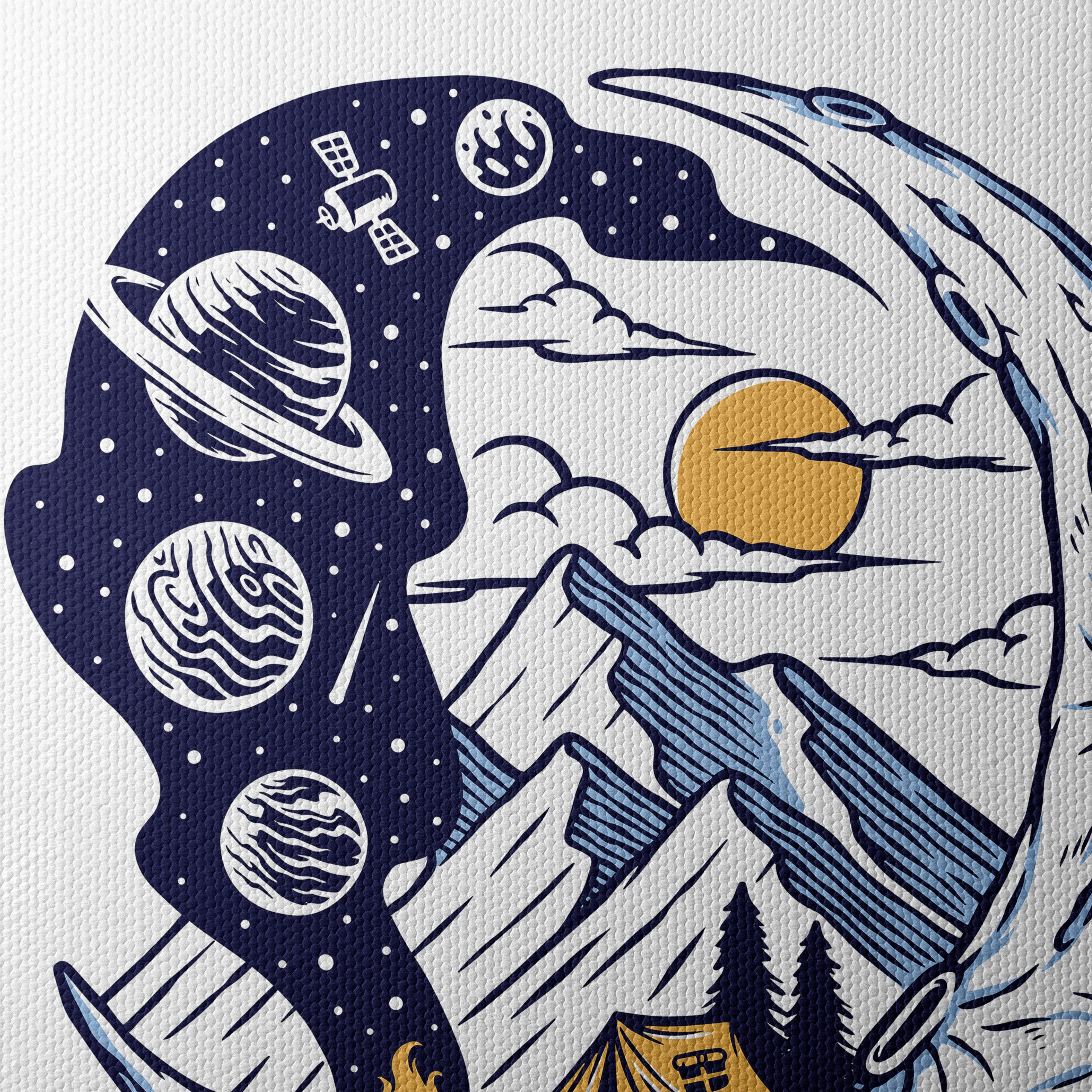 Celestial Landscape with Mountains and Stars - Image 4
