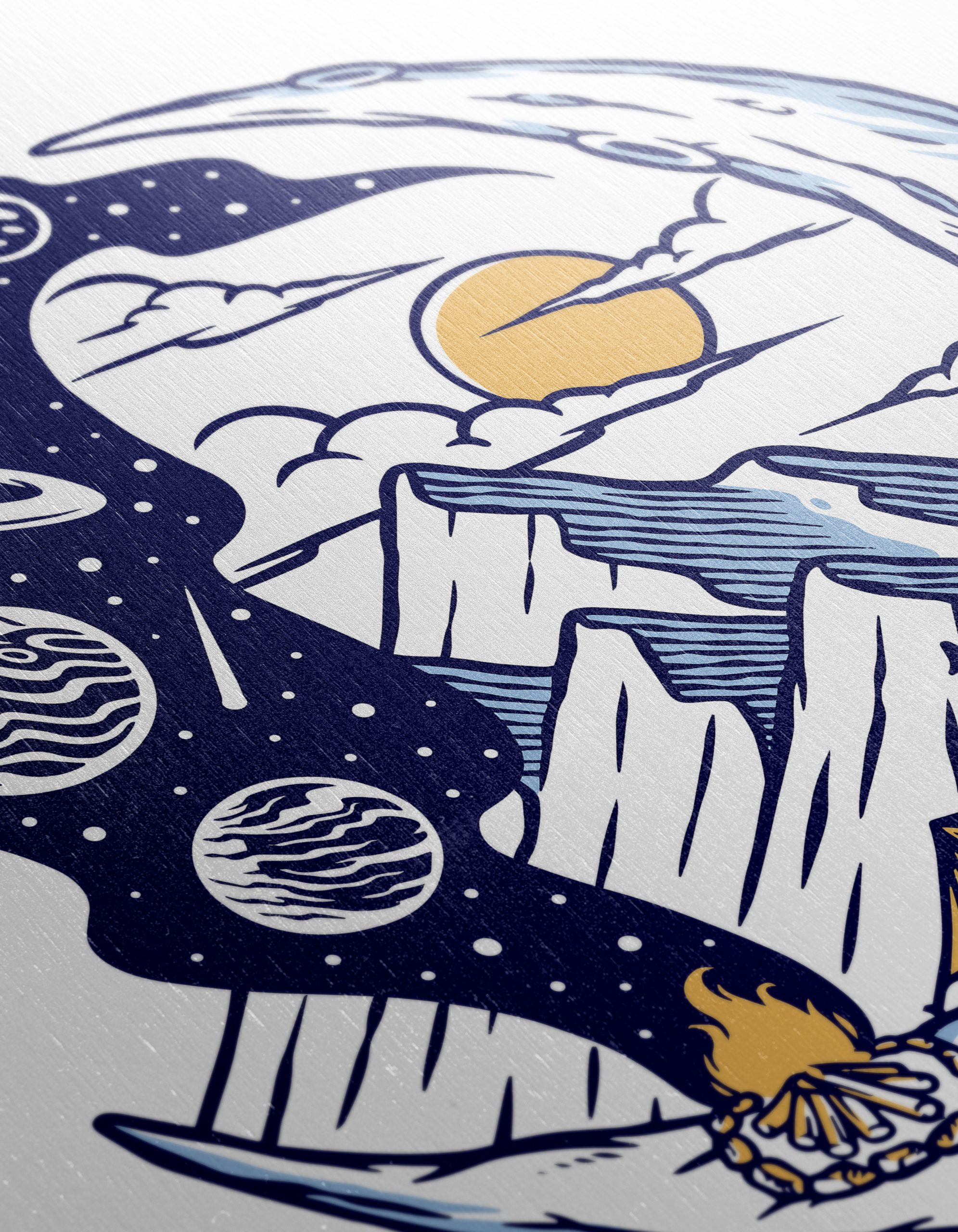 Celestial Landscape with Mountains and Stars - Image 12