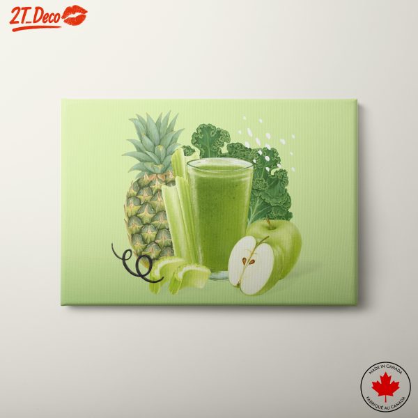 Vibrant Abstract Food Art with Greens and Pineapple