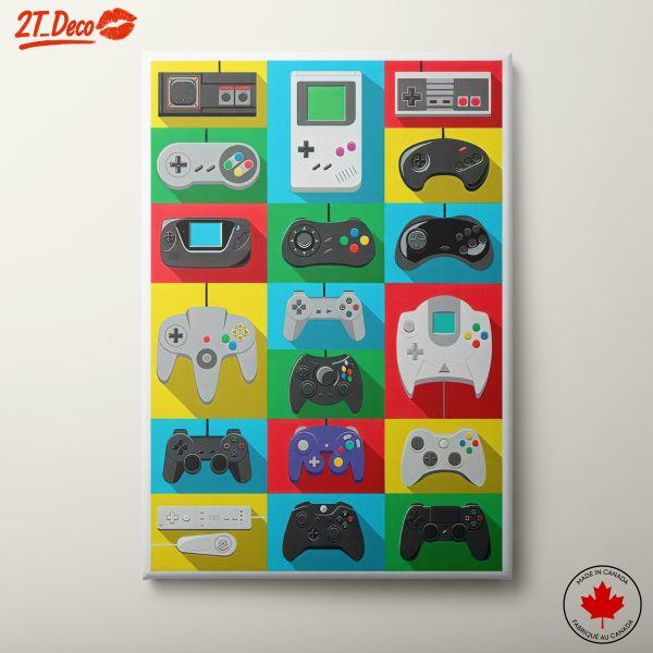 Colorful Gaming Controllers Artwork
