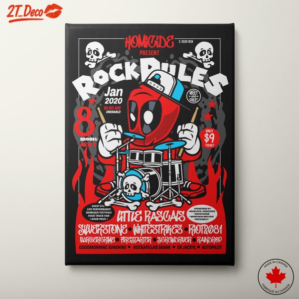 Vibrant Rock and Roll Themed Art