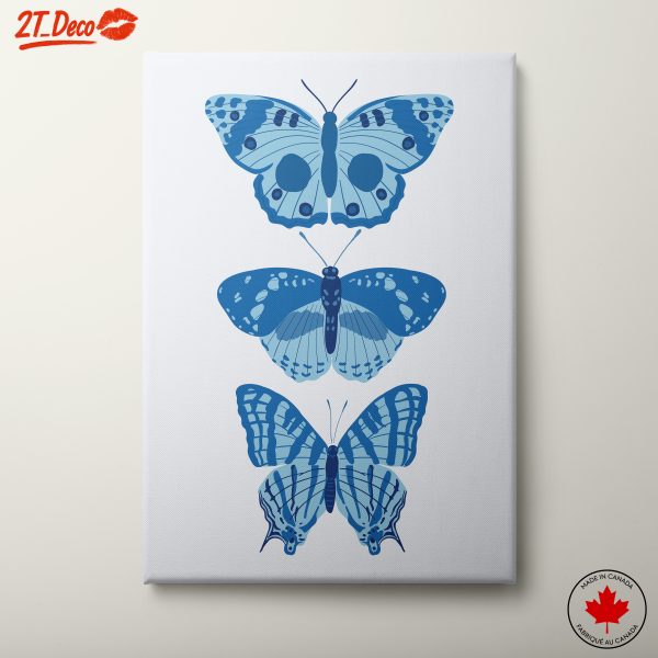 Three Beautiful Blue Butterflies