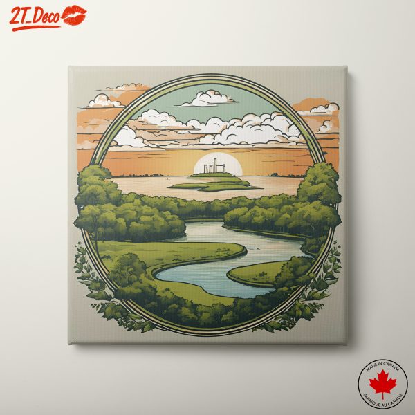Serene Adventure Landscape with River and Island