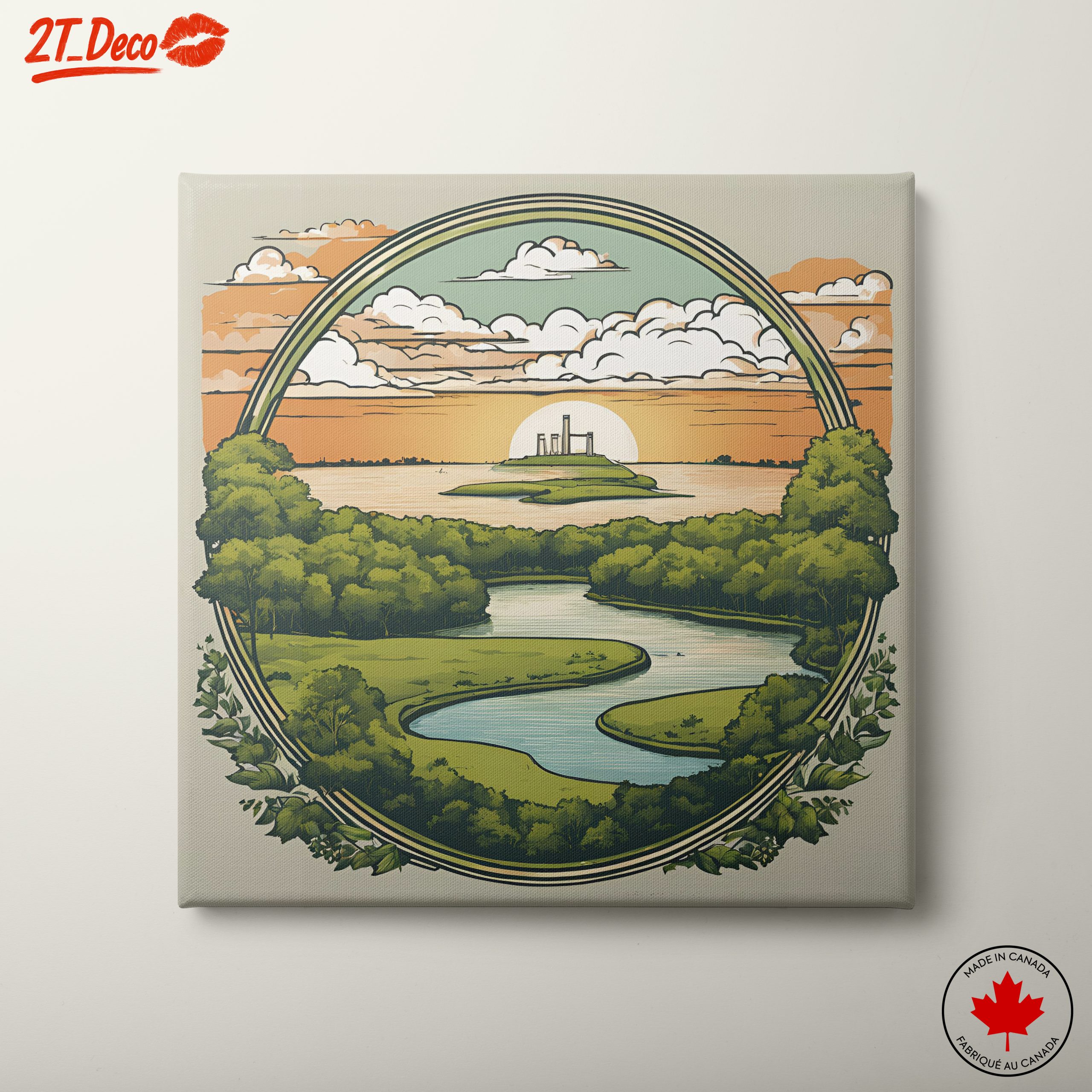 Serene Adventure Landscape with River and Island
