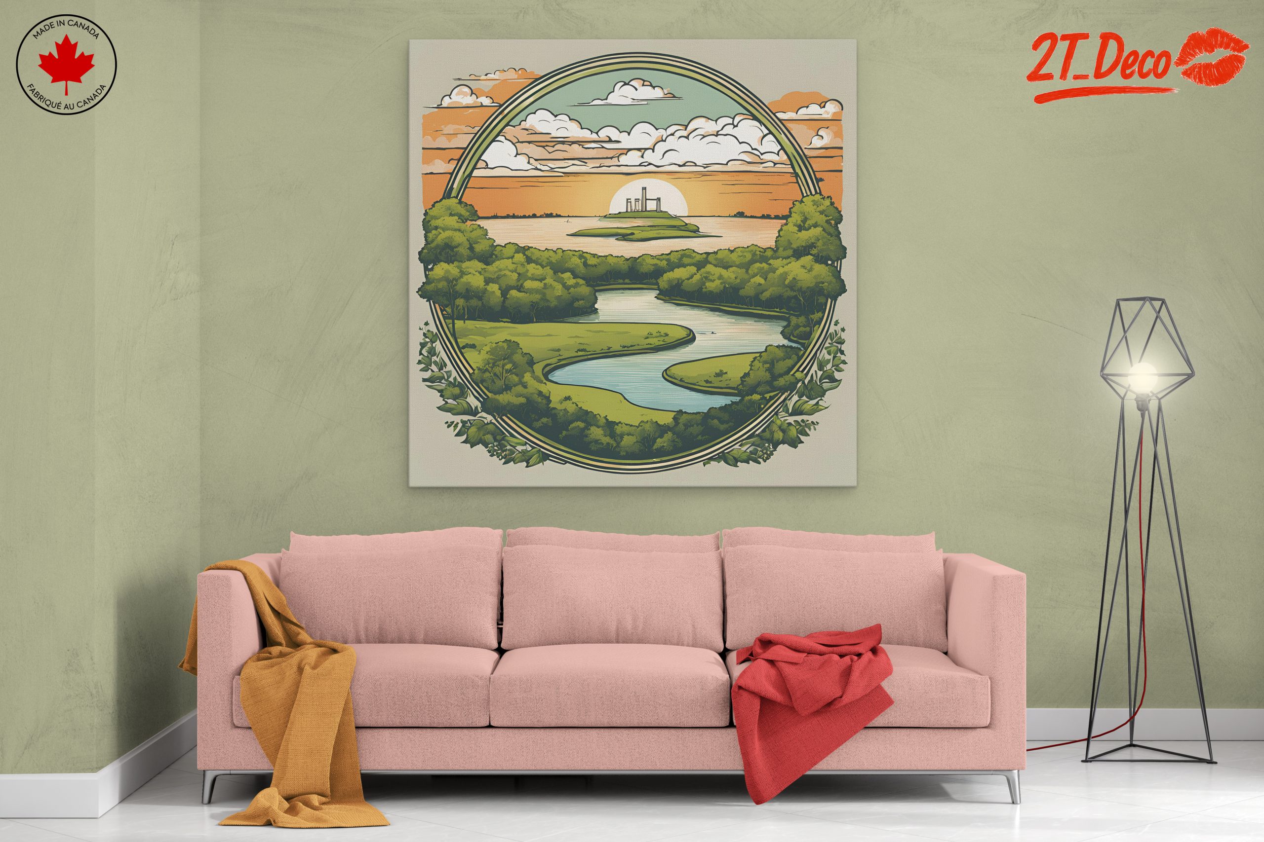 Serene Adventure Landscape with River and Island - Image 2