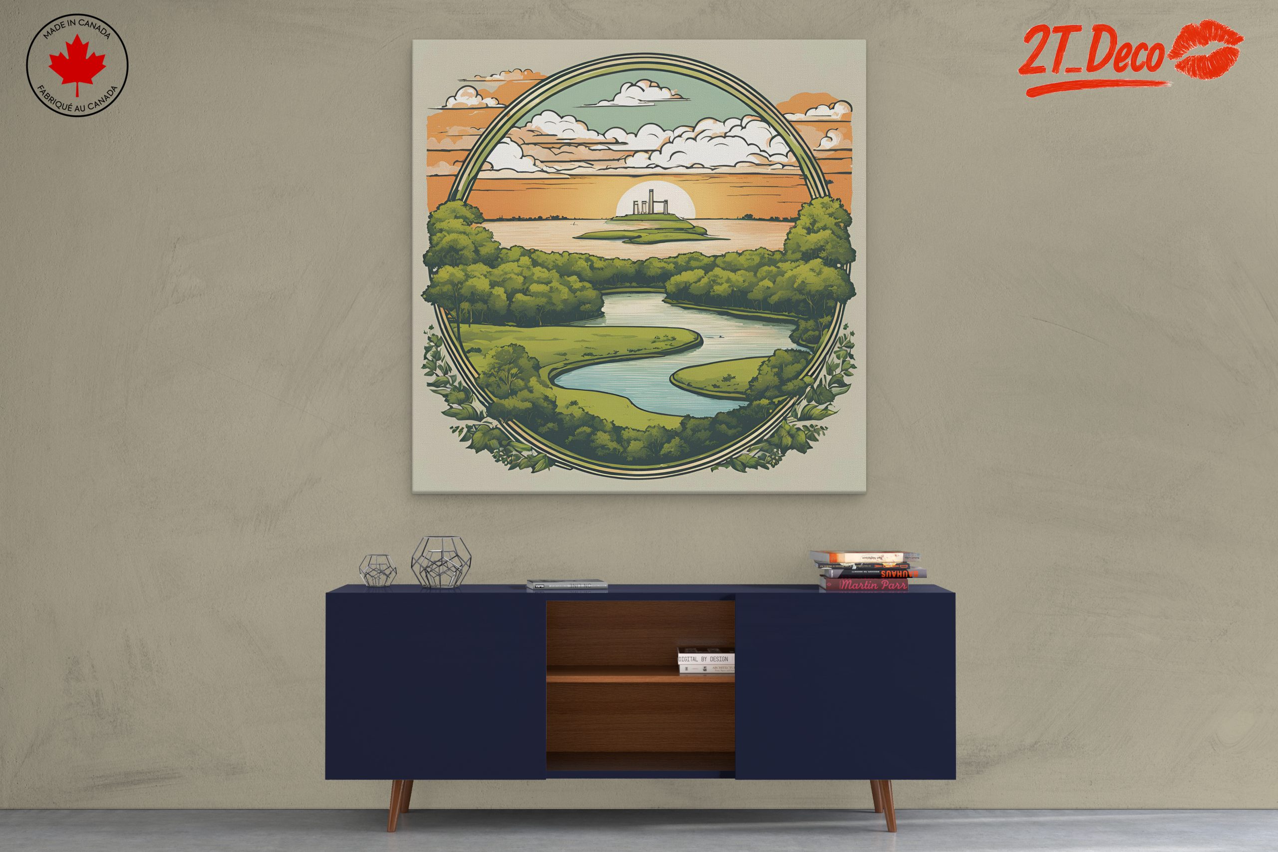 Serene Adventure Landscape with River and Island - Image 3
