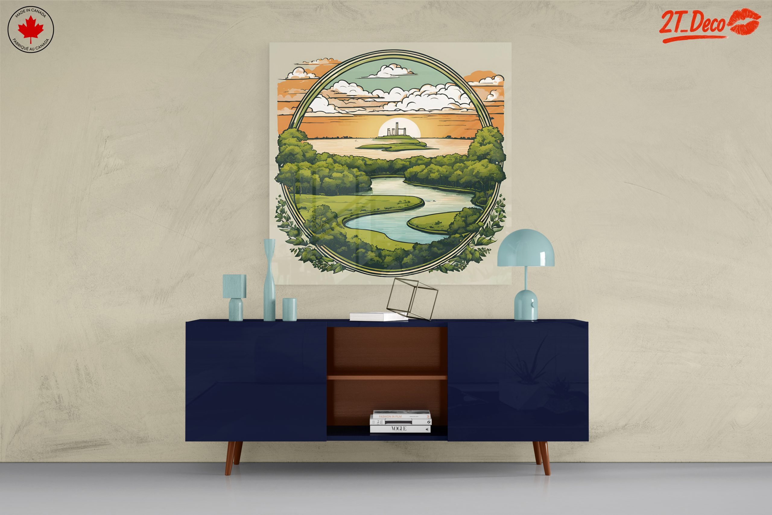 Serene Adventure Landscape with River and Island - Image 8