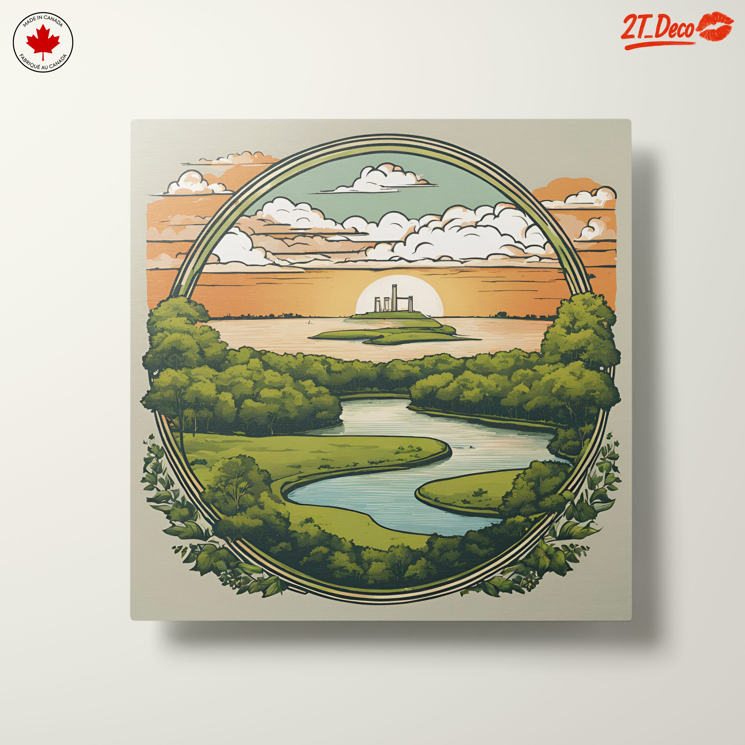 Serene Adventure Landscape with River and Island - Image 10