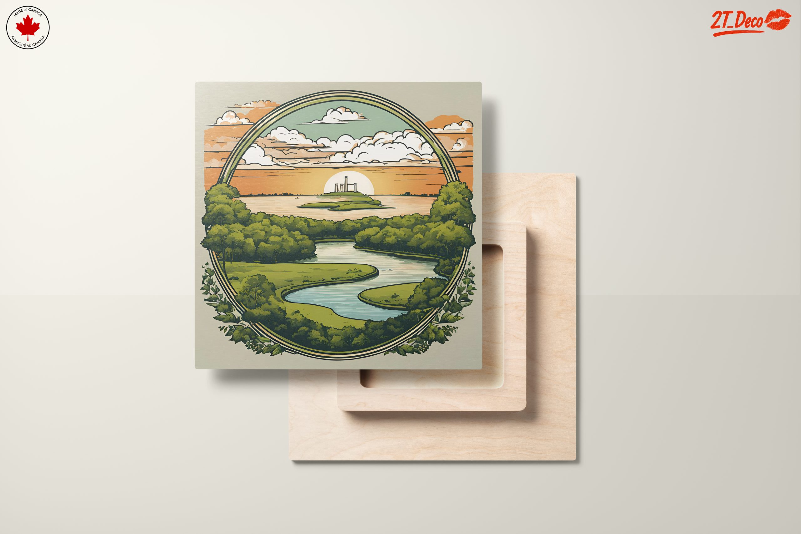 Serene Adventure Landscape with River and Island - Image 11