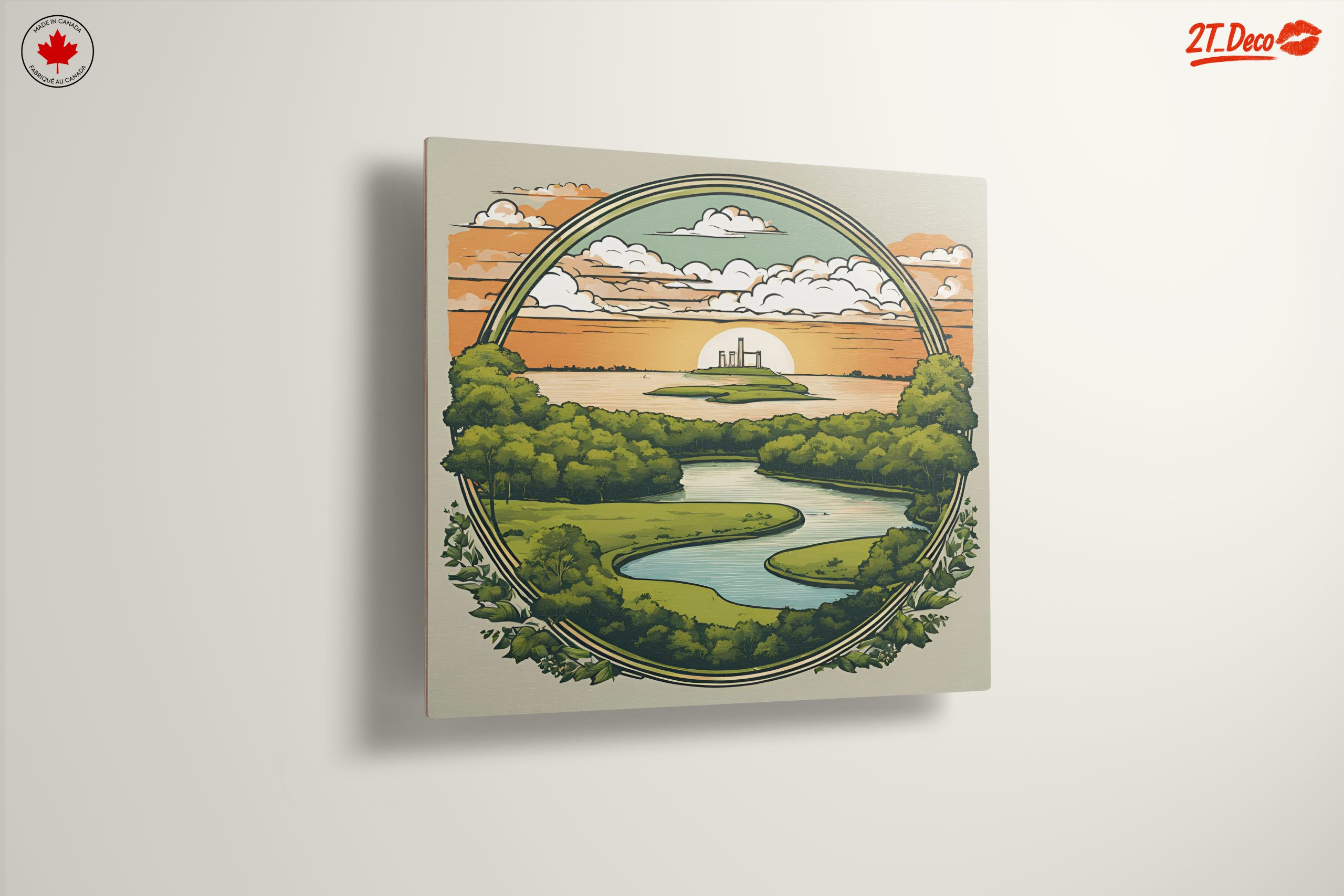 Serene Adventure Landscape with River and Island - Image 13