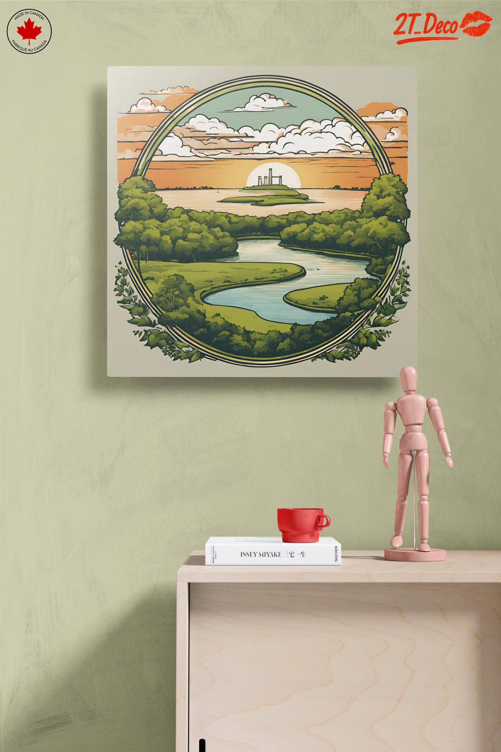 Serene Adventure Landscape with River and Island - Image 14