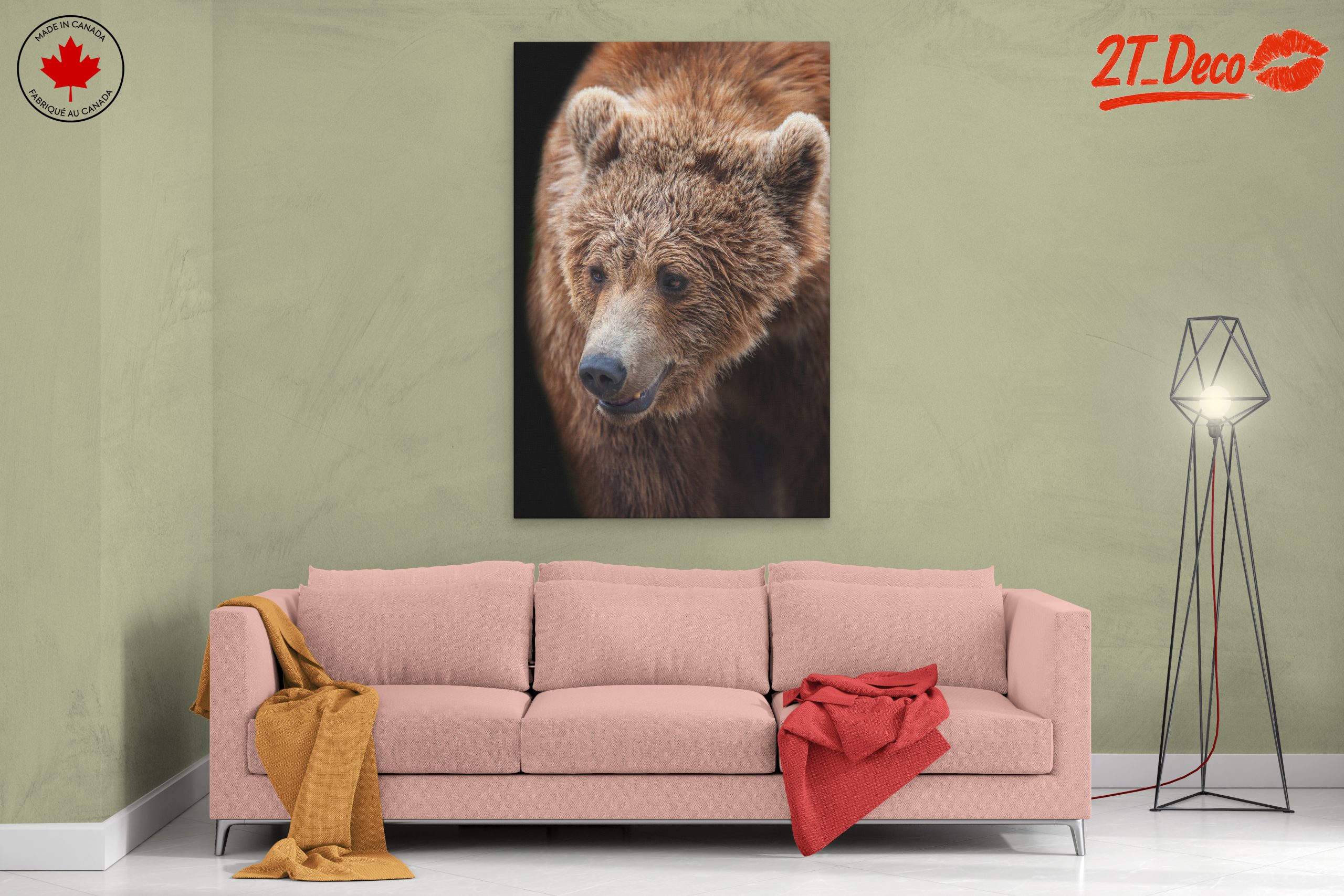 Realistic Bear Portrait Wall Art - Image 2