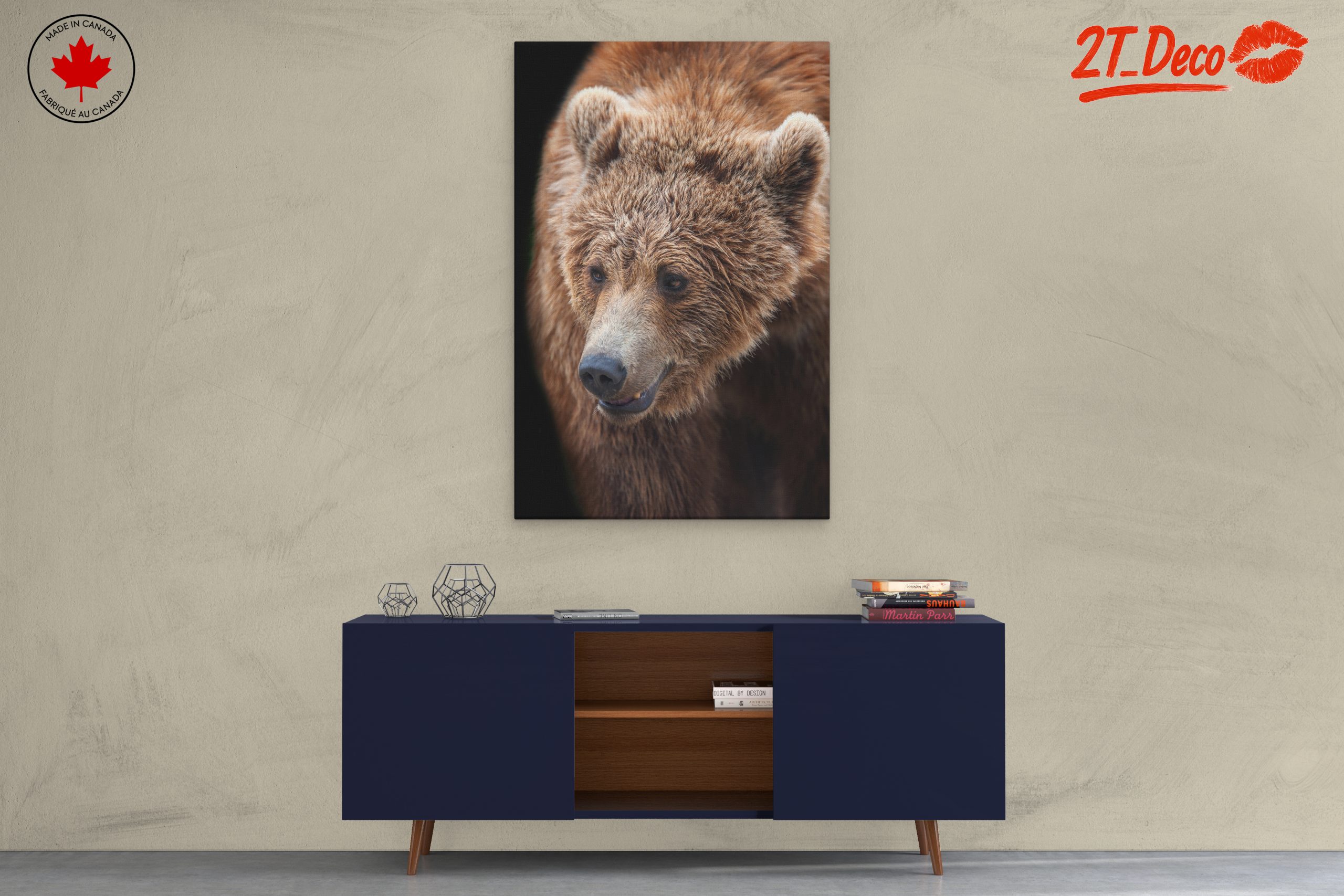 Realistic Bear Portrait Wall Art - Image 3