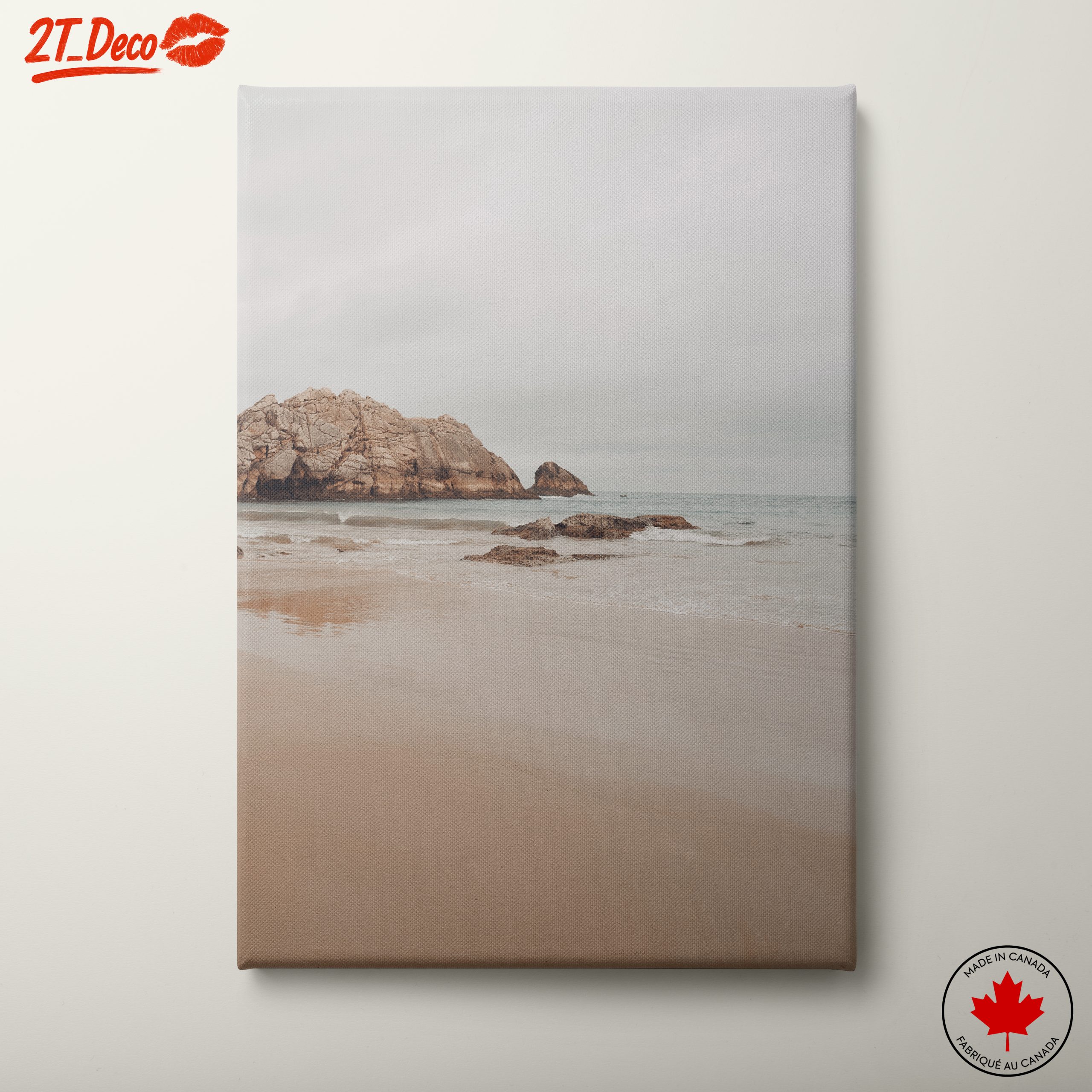 Serene Beach Landscape with Rocks