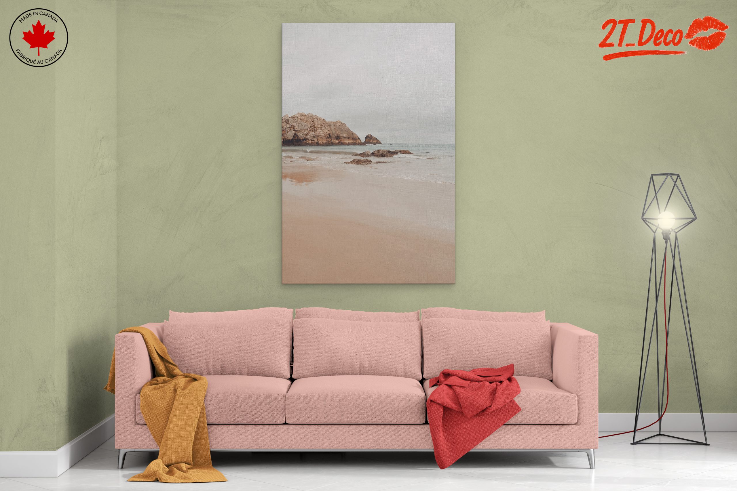 Serene Beach Landscape with Rocks - Image 2