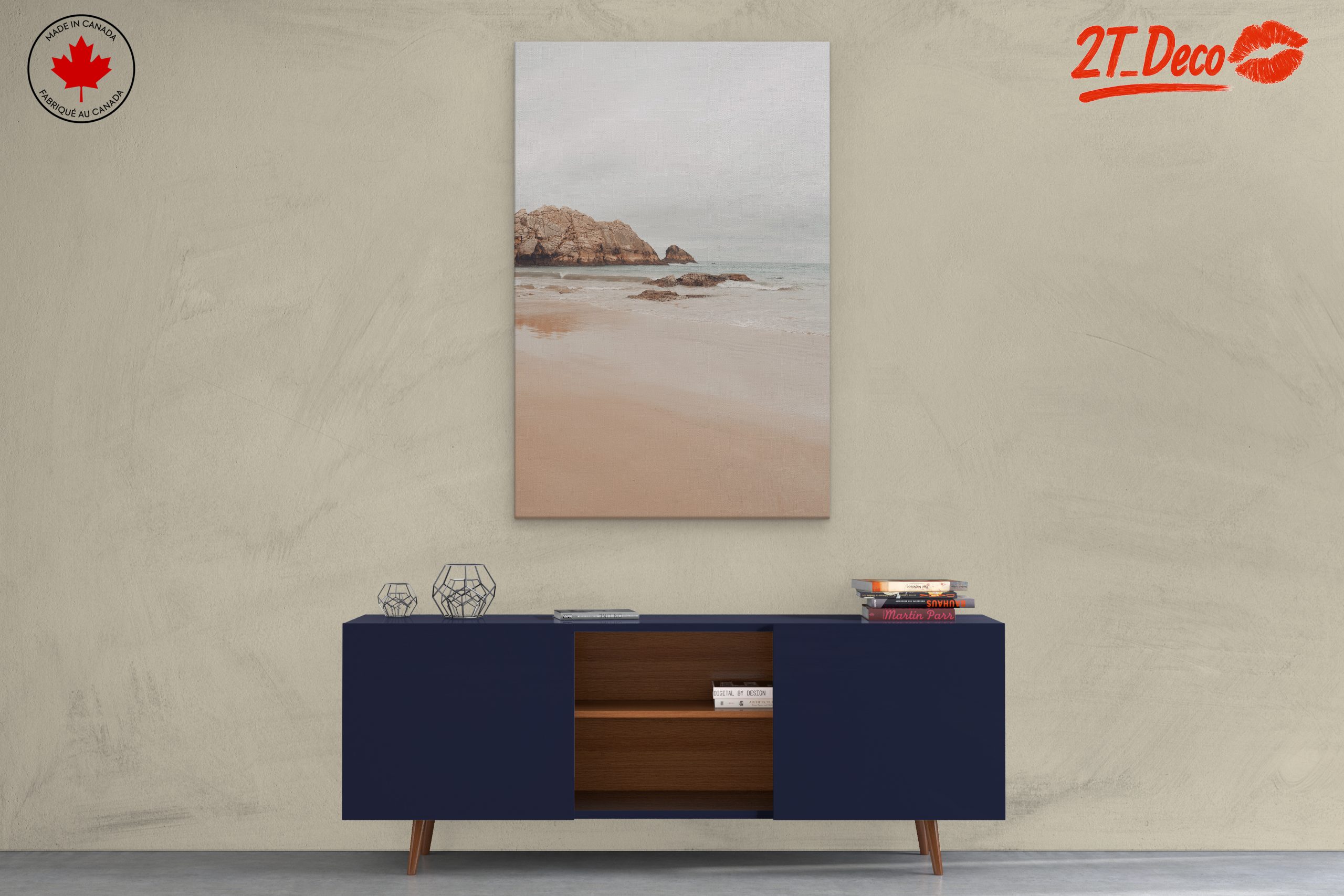 Serene Beach Landscape with Rocks - Image 3
