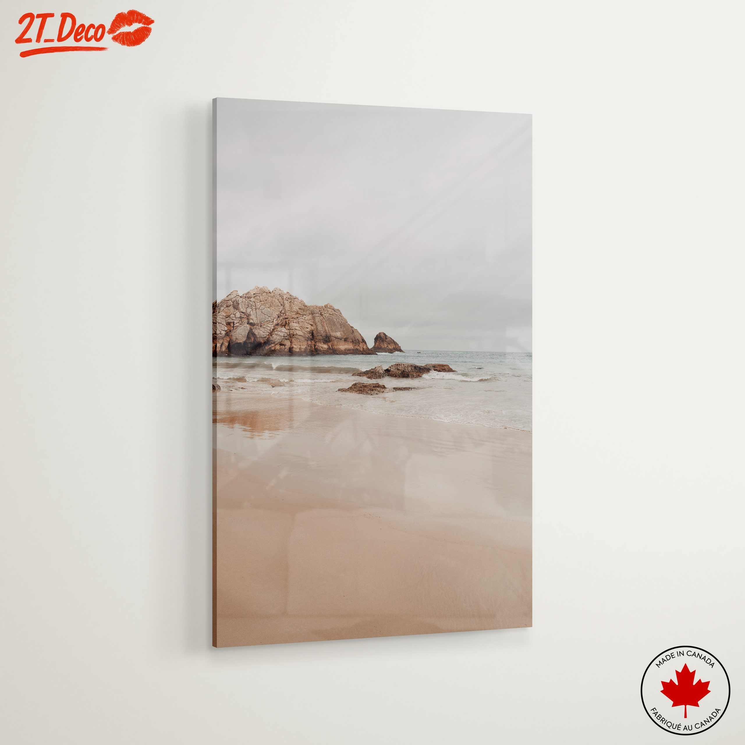 Serene Beach Landscape with Rocks - Image 6
