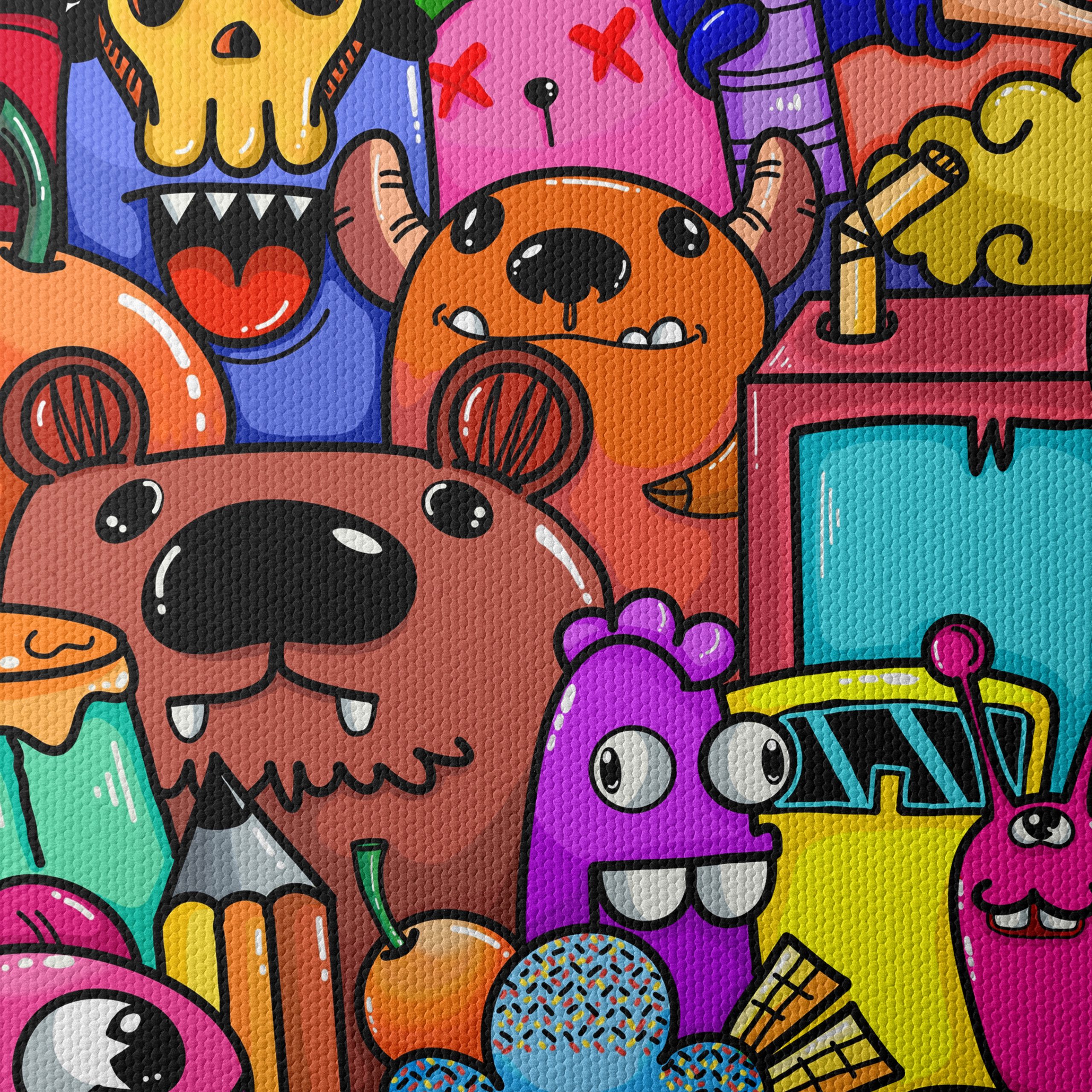 Whimsical Cute Cartoon Characters Art - Image 4