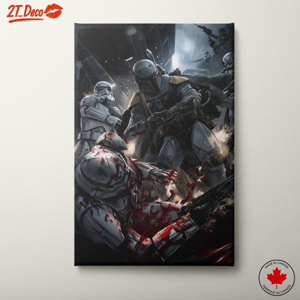 Boba Fett and Stormtroopers Battle Artwork