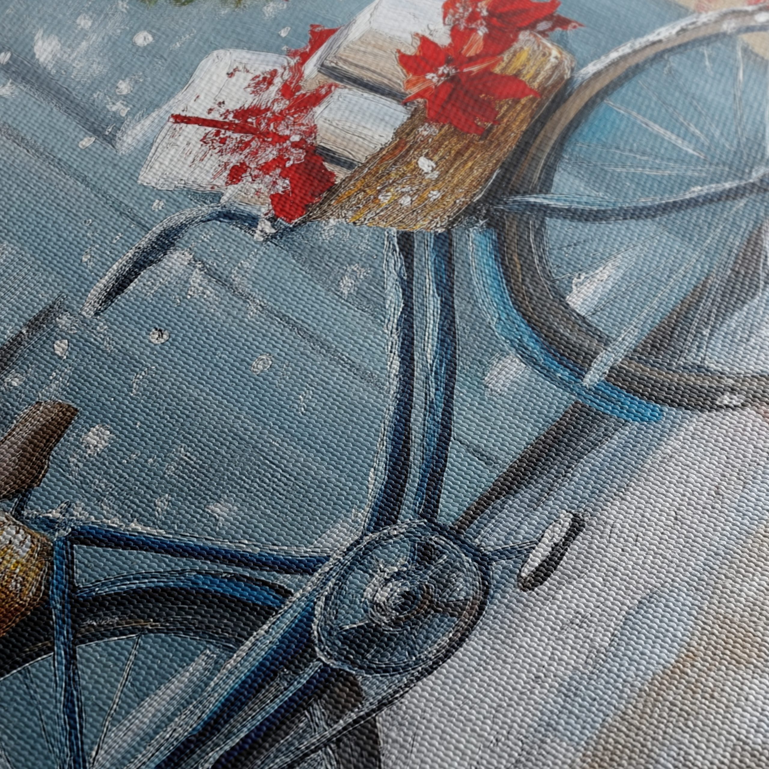 Festive Bicycle with Christmas Gifts and Poinsettias - Image 5