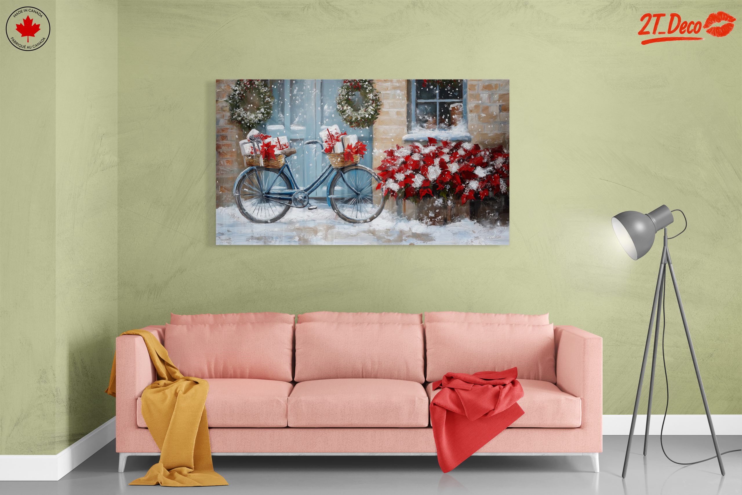 Festive Bicycle with Christmas Gifts and Poinsettias - Image 7
