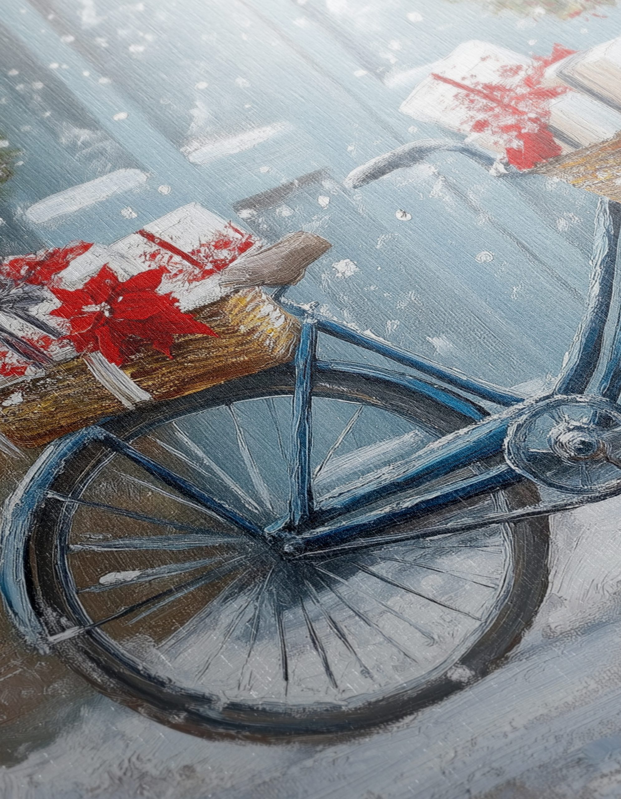 Festive Bicycle with Christmas Gifts and Poinsettias - Image 12
