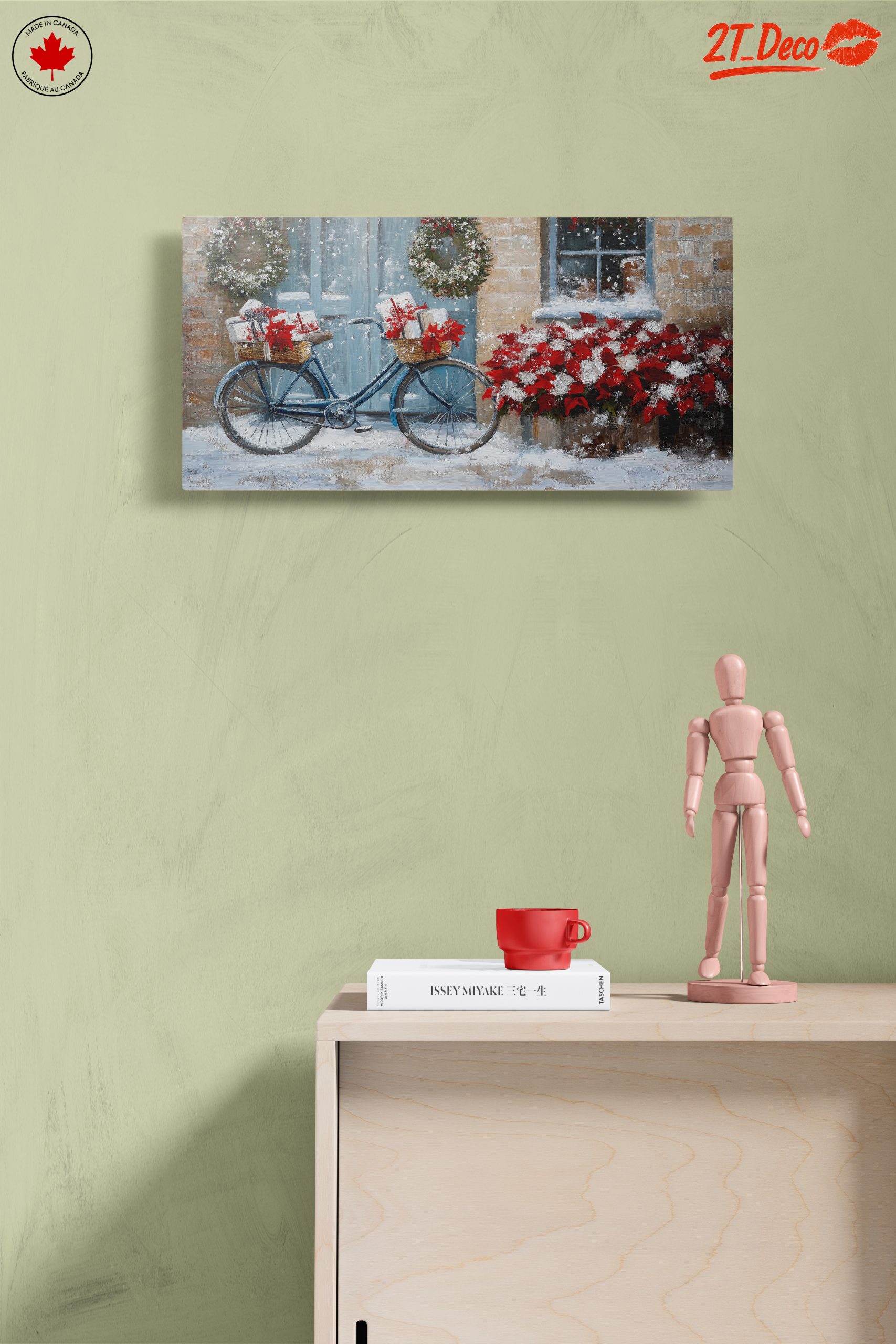 Festive Bicycle with Christmas Gifts and Poinsettias - Image 14