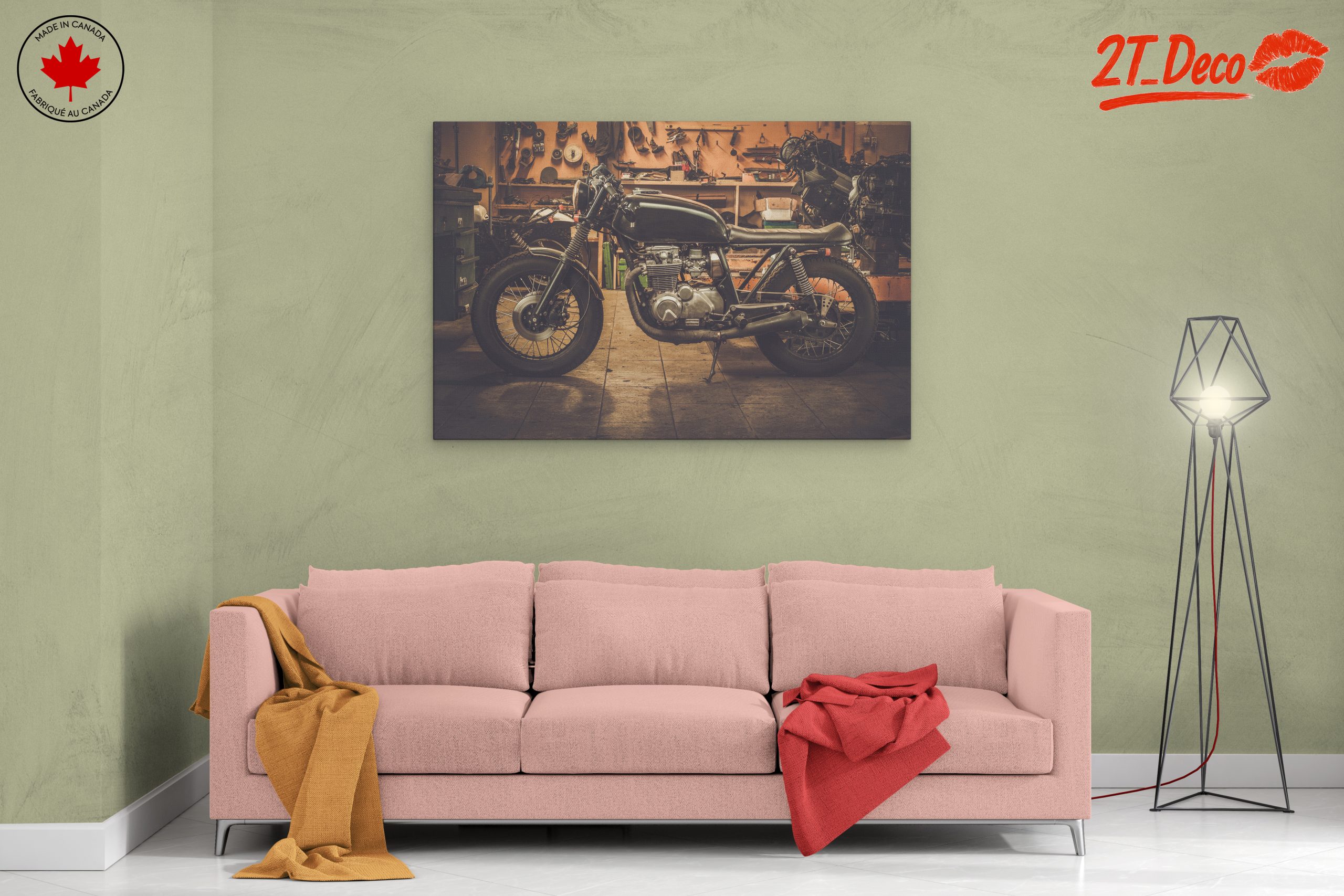 Classic Motorcycle in Workshop Setting - Image 2