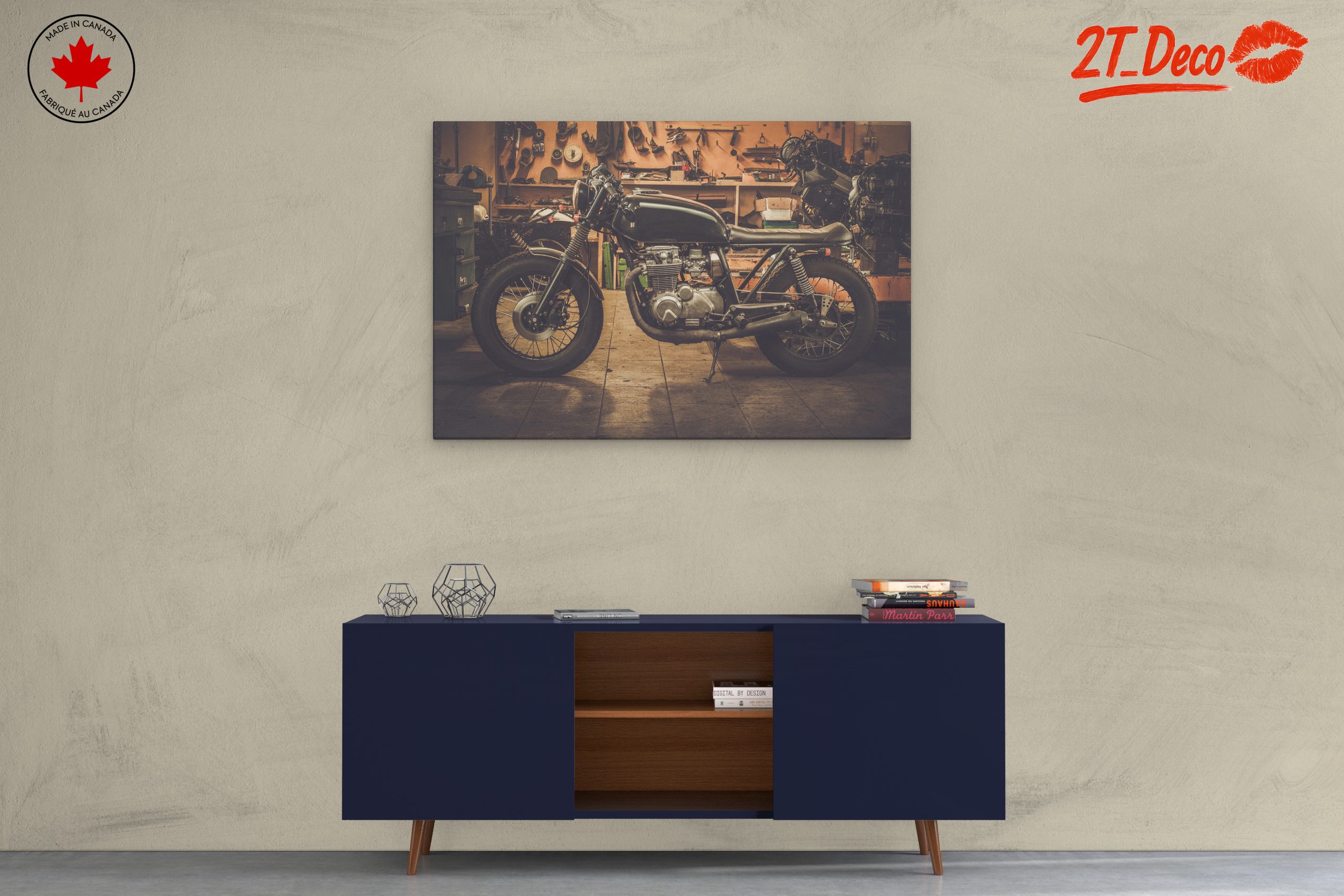 Classic Motorcycle in Workshop Setting - Image 3