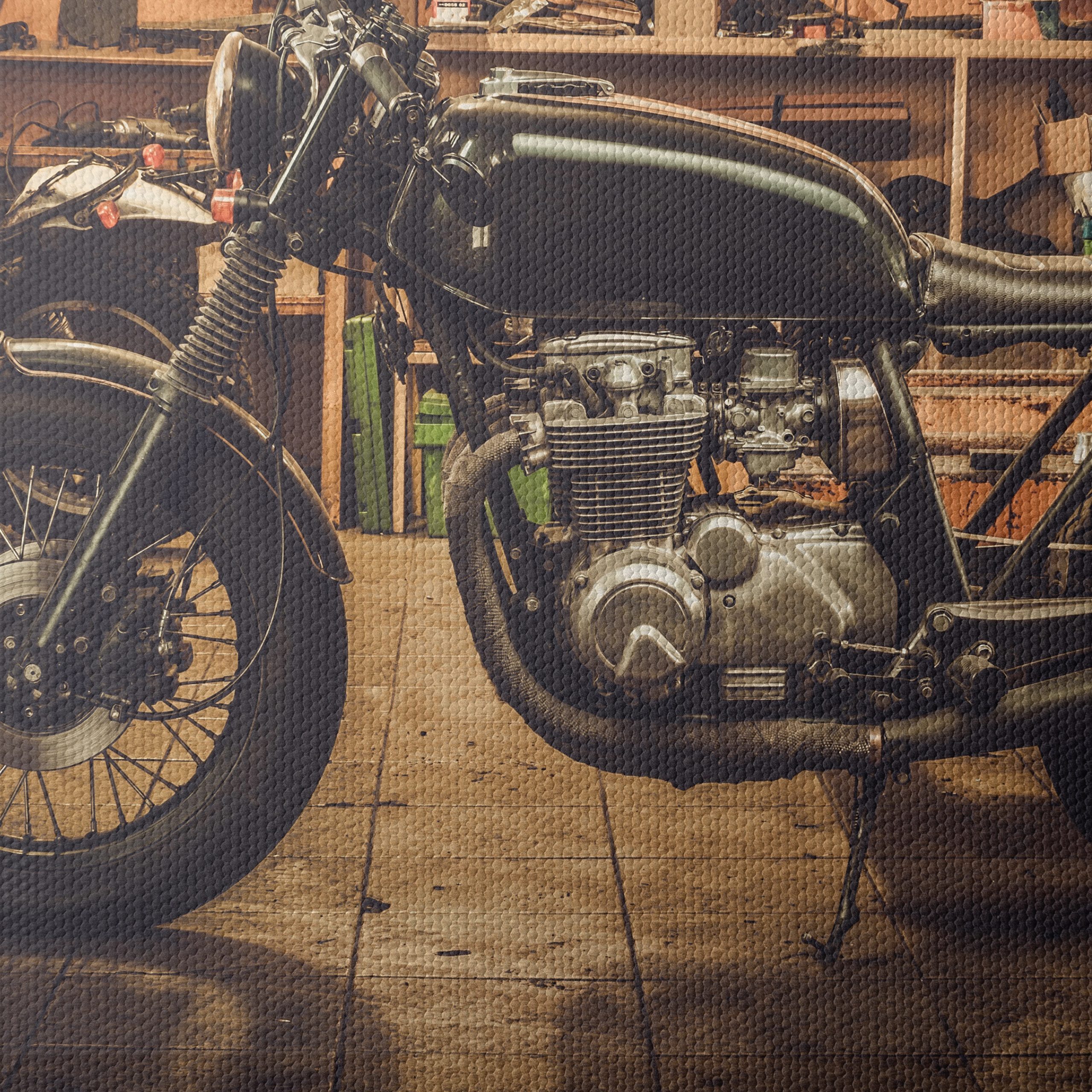 Classic Motorcycle in Workshop Setting - Image 4