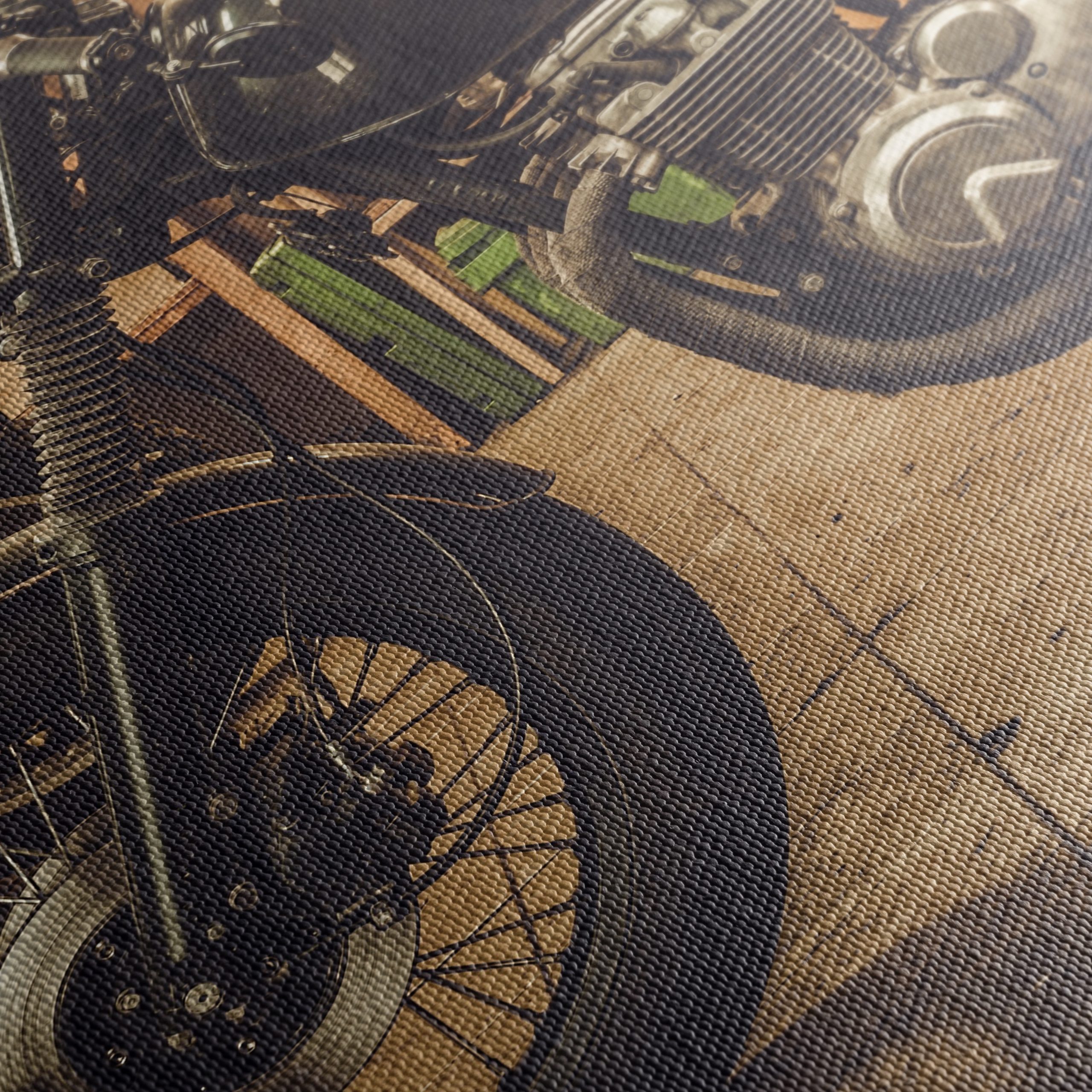 Classic Motorcycle in Workshop Setting - Image 5