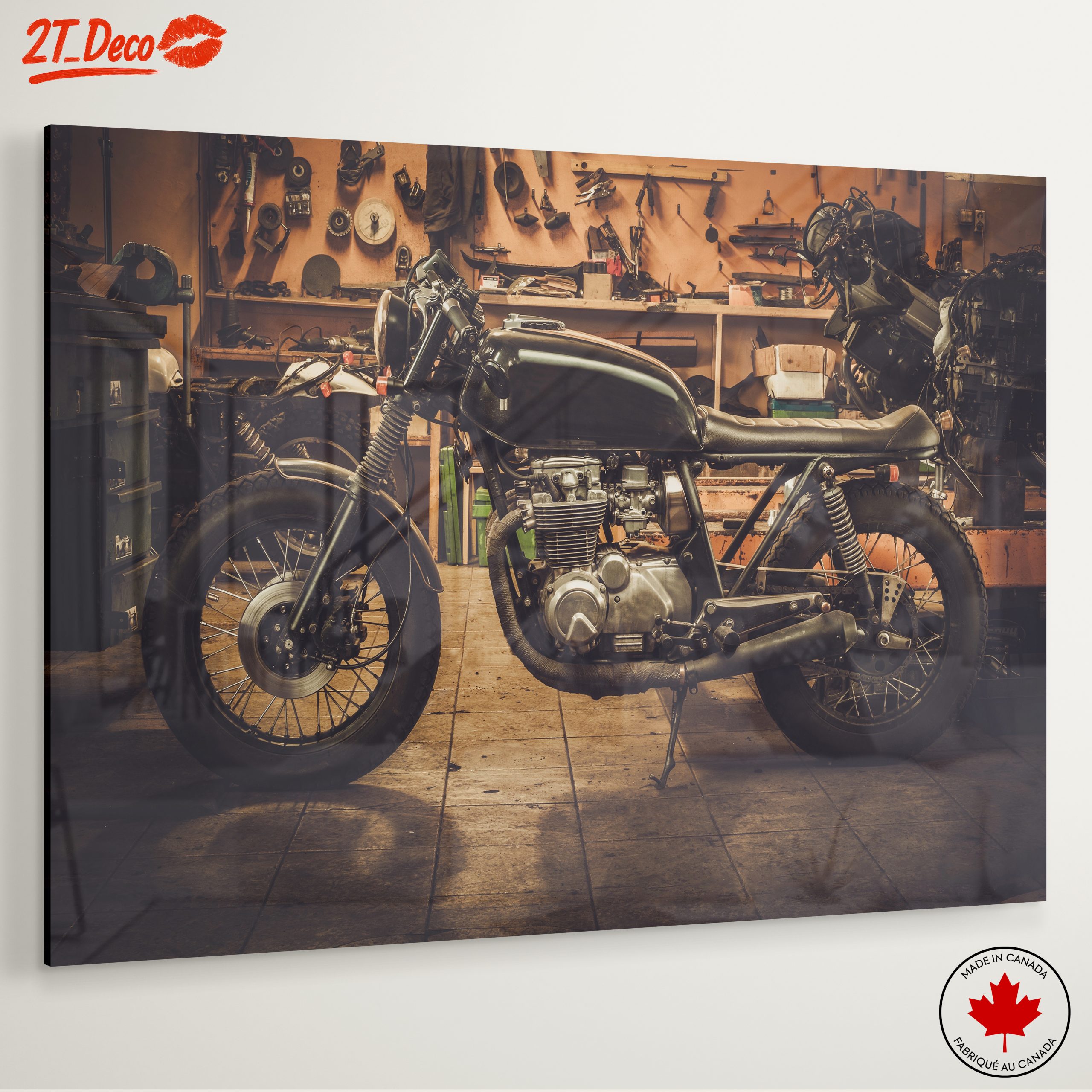 Classic Motorcycle in Workshop Setting - Image 6
