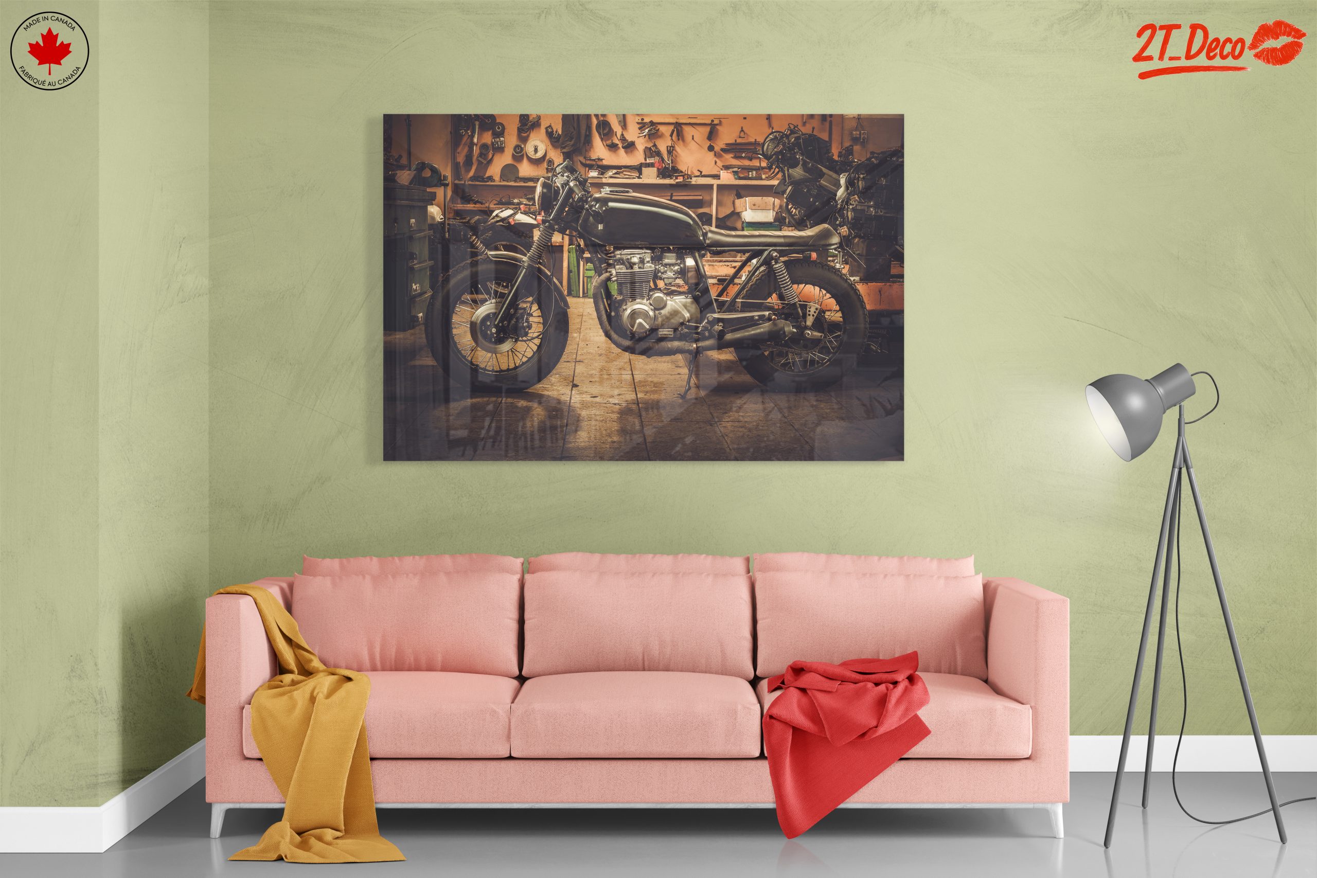 Classic Motorcycle in Workshop Setting - Image 7