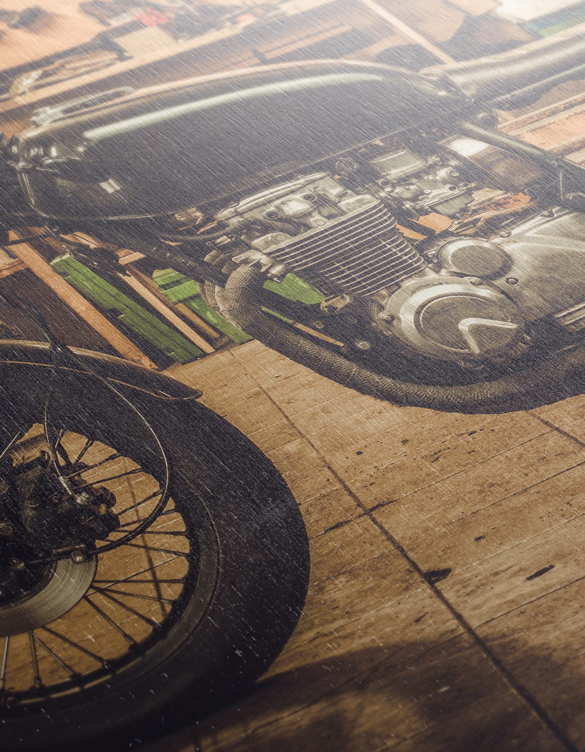 Classic Motorcycle in Workshop Setting - Image 12