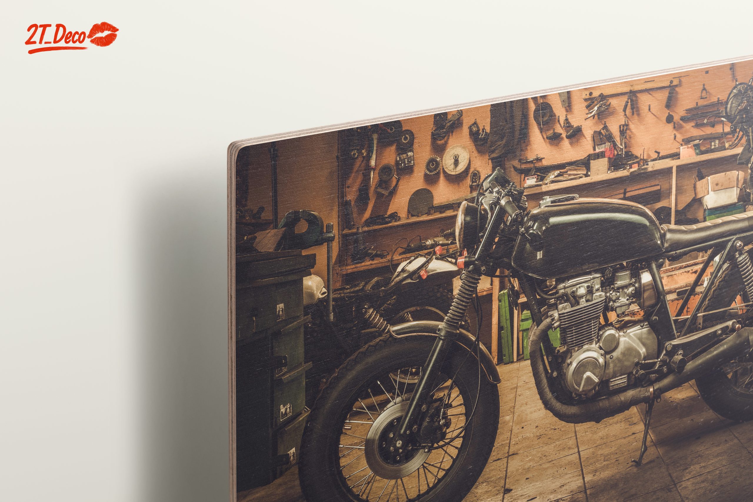 Classic Motorcycle in Workshop Setting - Image 15