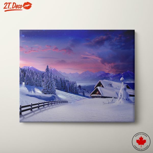 Winter Wonderland with Snow-Covered Mountains