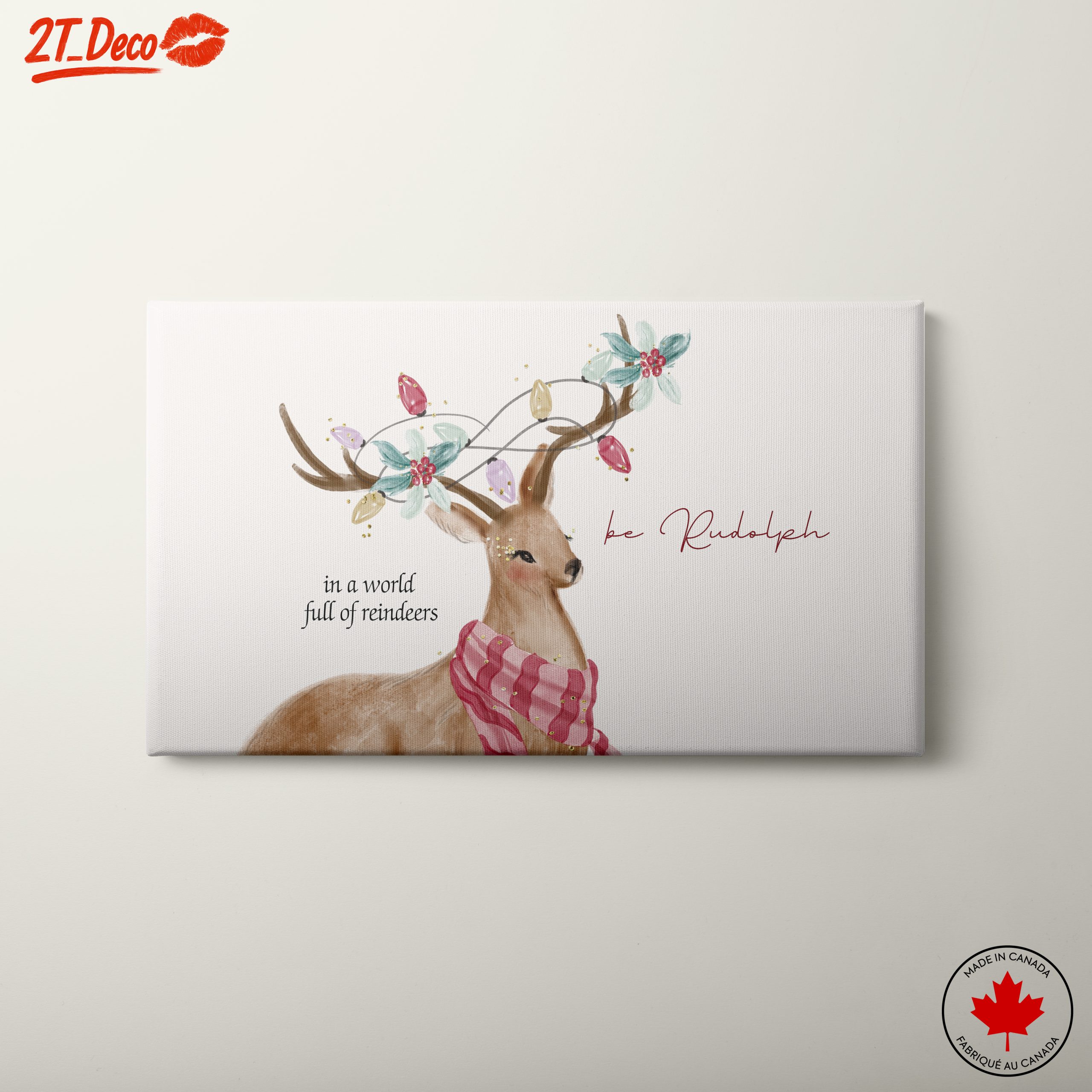 Artistic Reindeer Illustration with Inspirational Quote