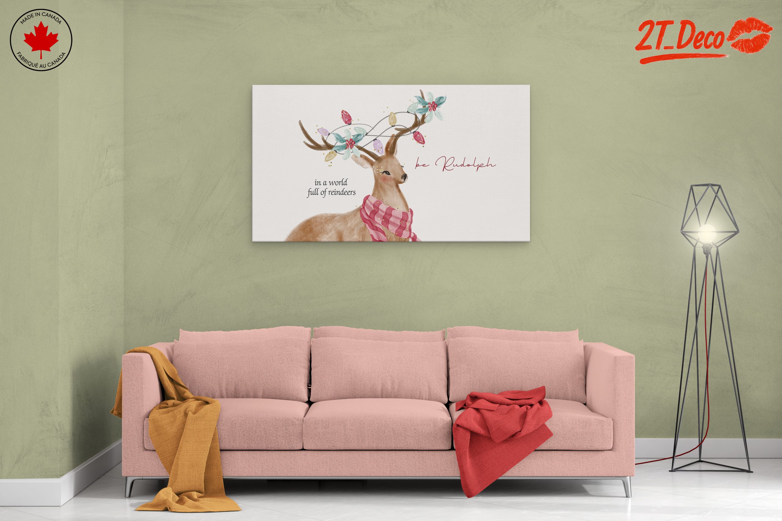 Artistic Reindeer Illustration with Inspirational Quote - Image 2