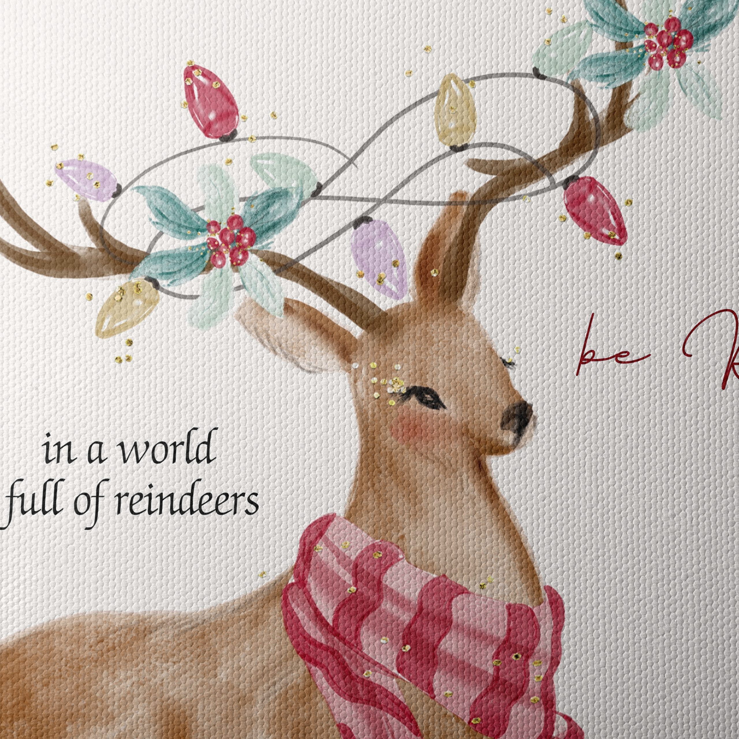 Artistic Reindeer Illustration with Inspirational Quote - Image 4