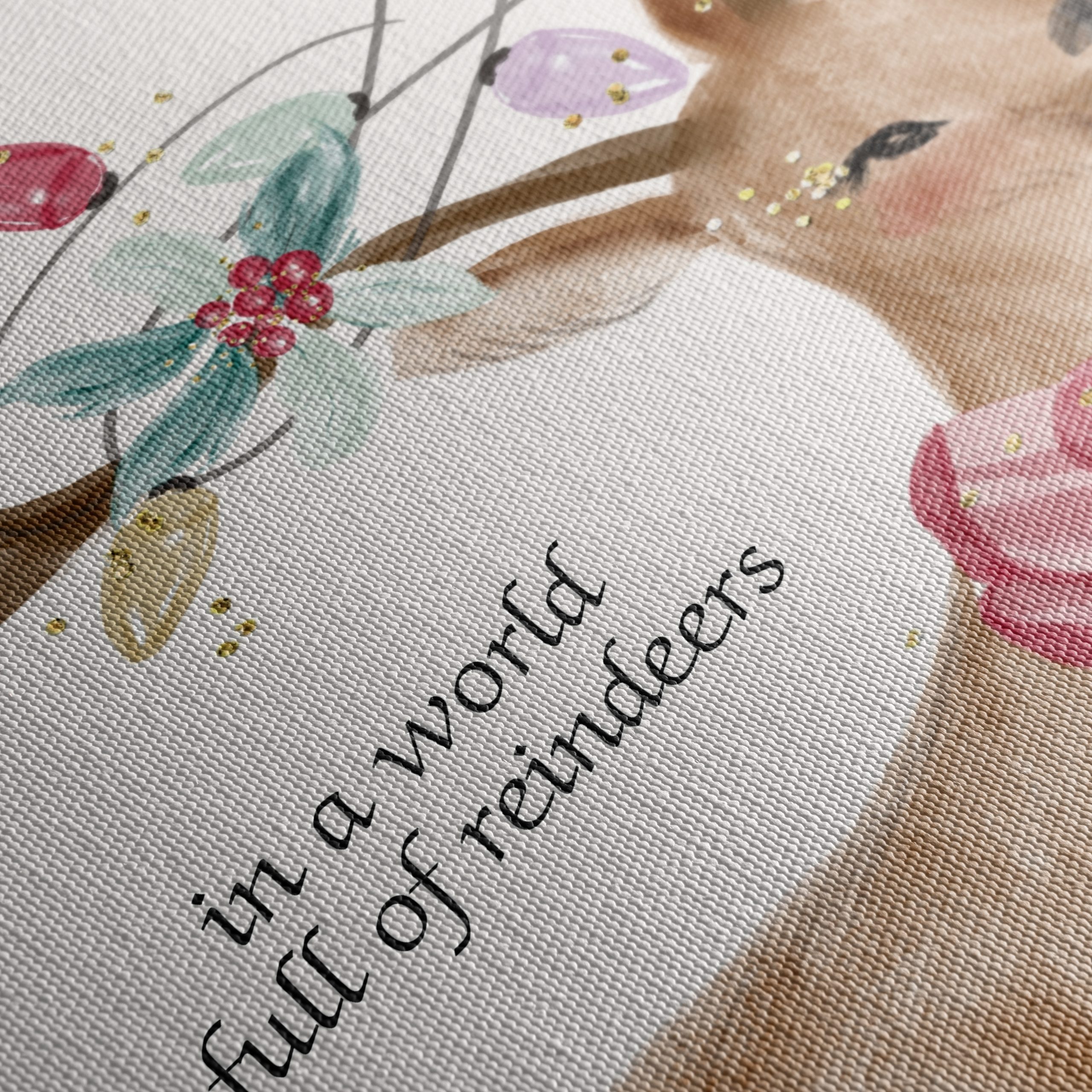 Artistic Reindeer Illustration with Inspirational Quote - Image 5