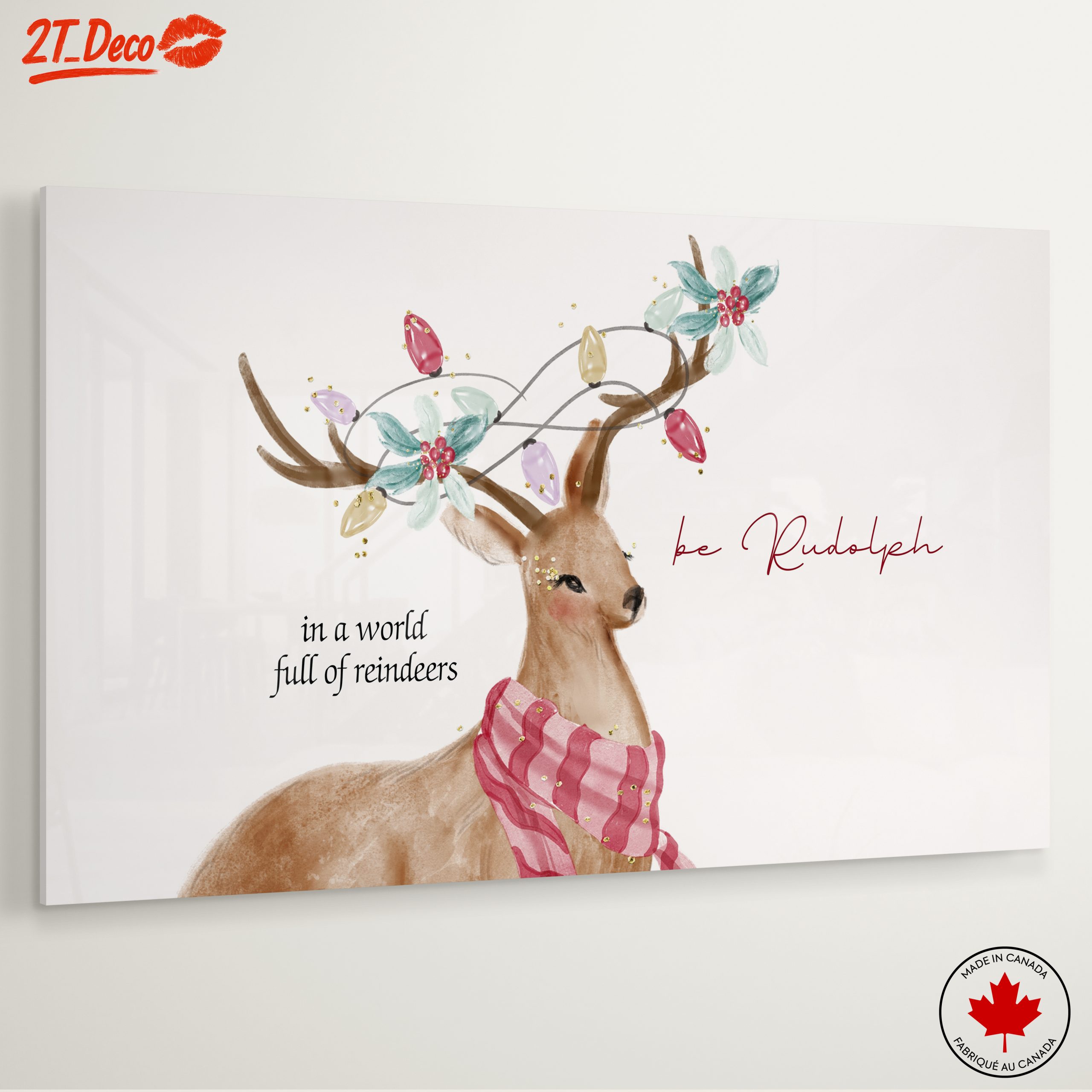 Artistic Reindeer Illustration with Inspirational Quote - Image 6