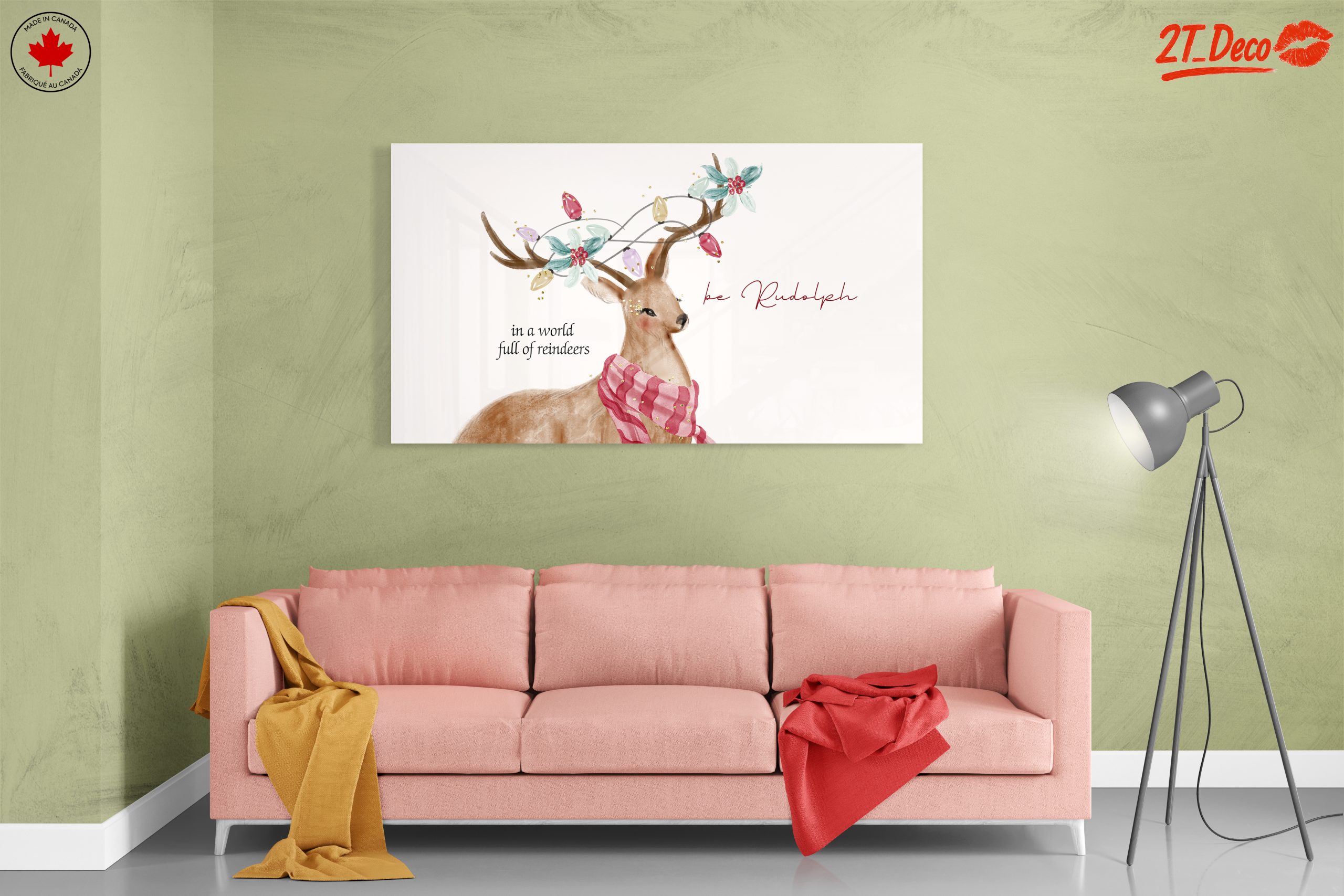 Artistic Reindeer Illustration with Inspirational Quote - Image 7
