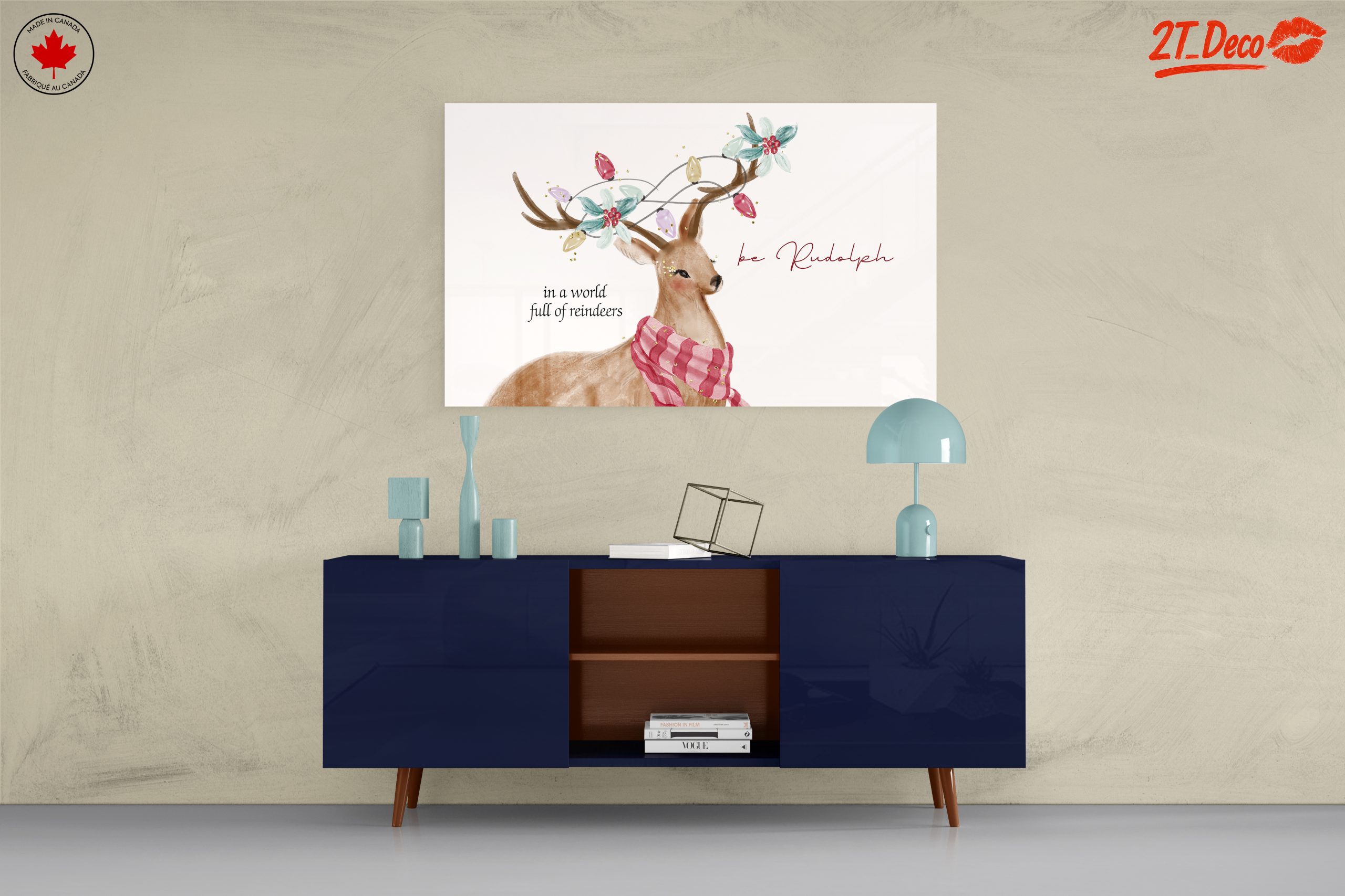 Artistic Reindeer Illustration with Inspirational Quote - Image 8