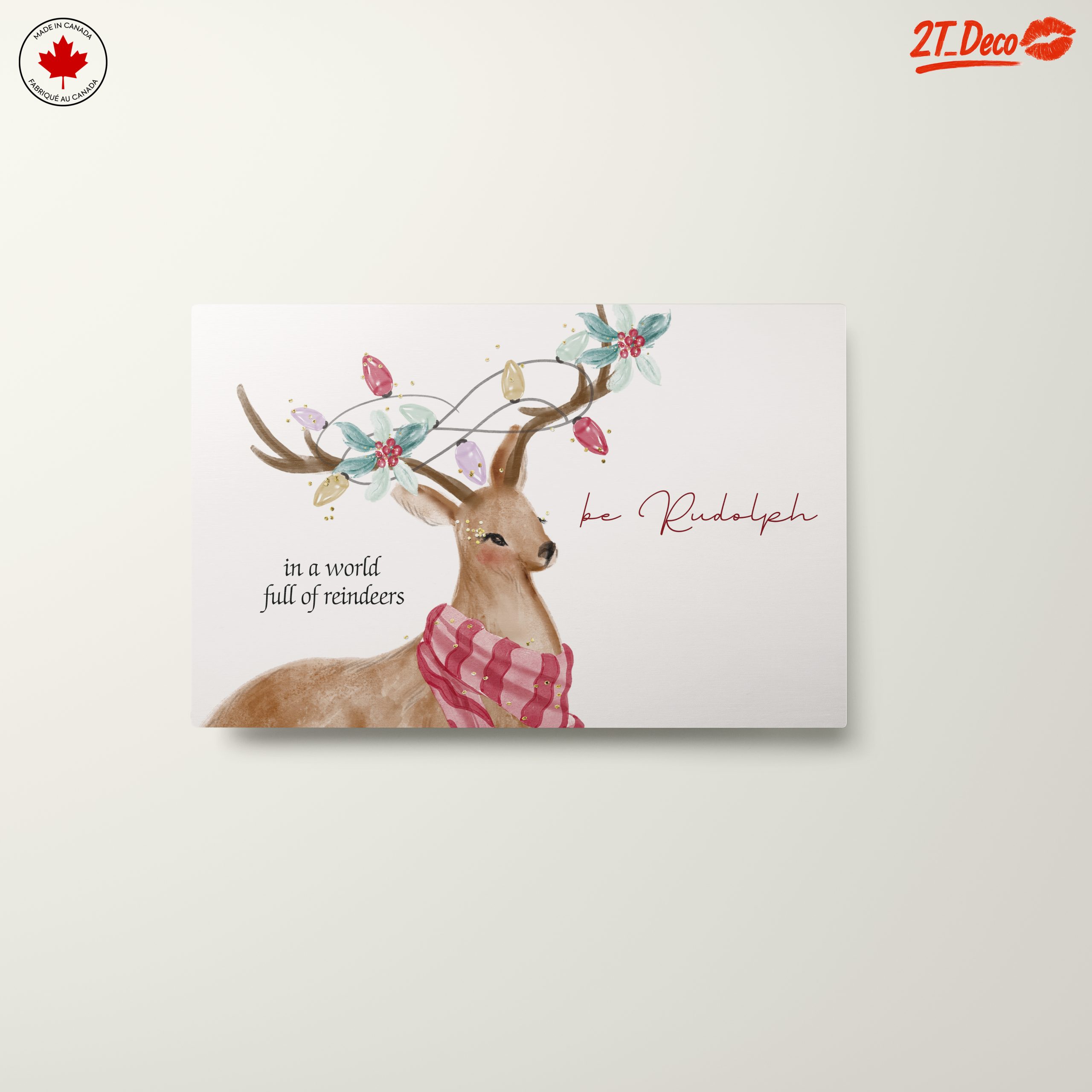 Artistic Reindeer Illustration with Inspirational Quote - Image 10