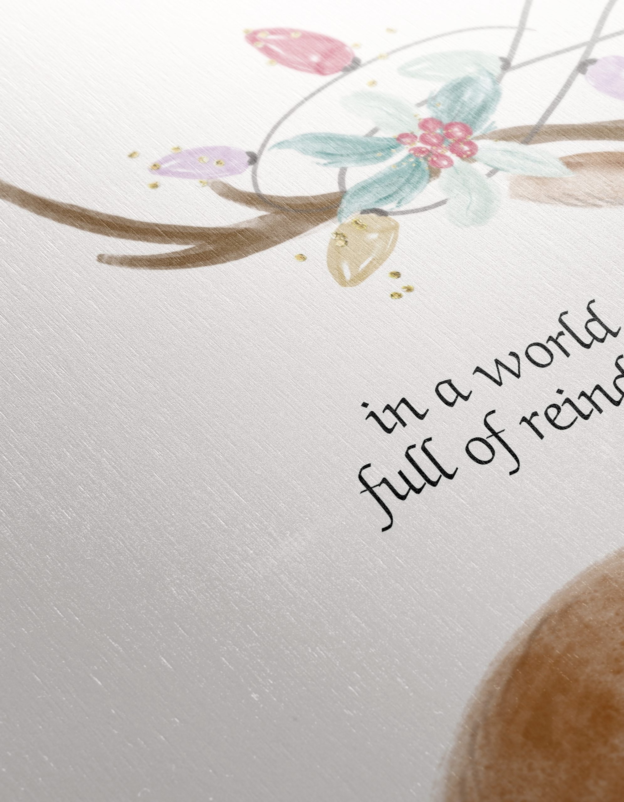 Artistic Reindeer Illustration with Inspirational Quote - Image 12