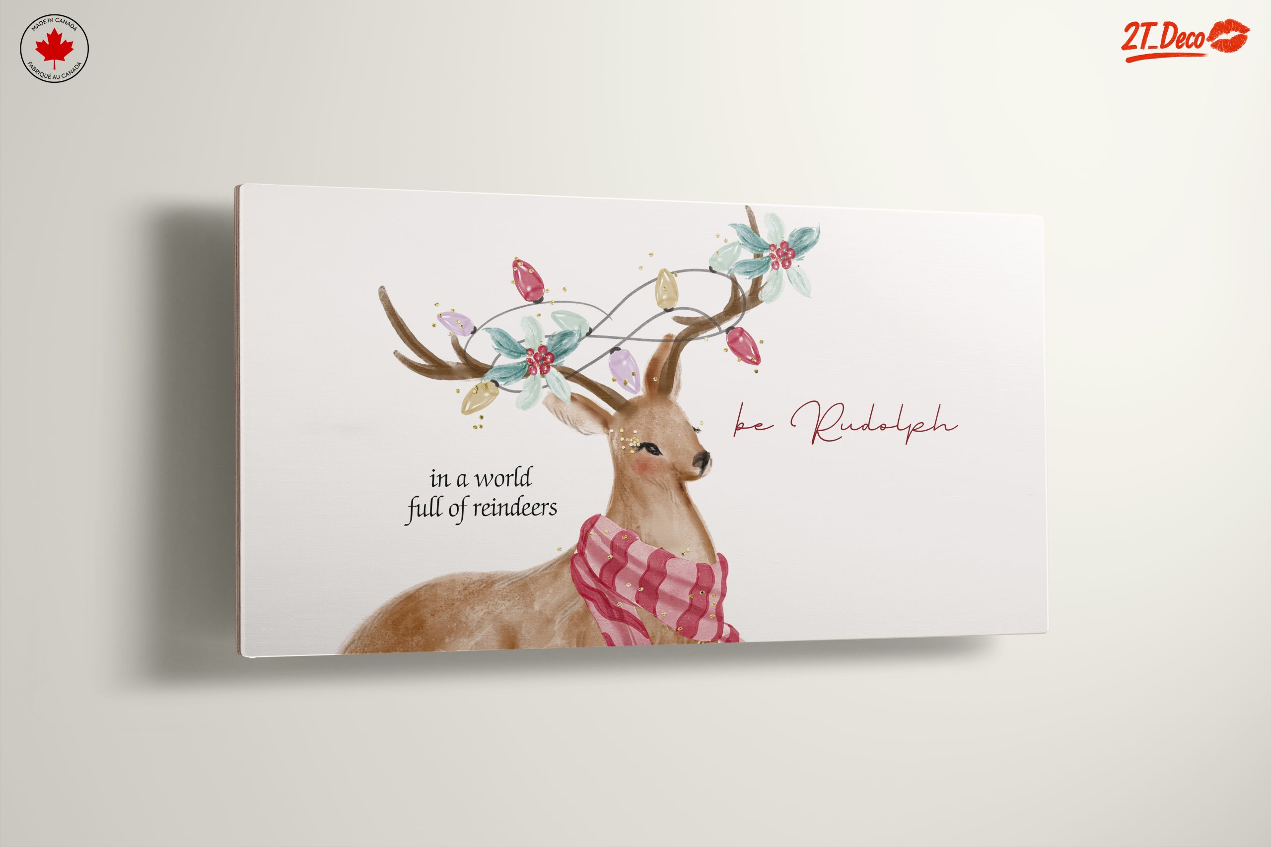 Artistic Reindeer Illustration with Inspirational Quote - Image 13